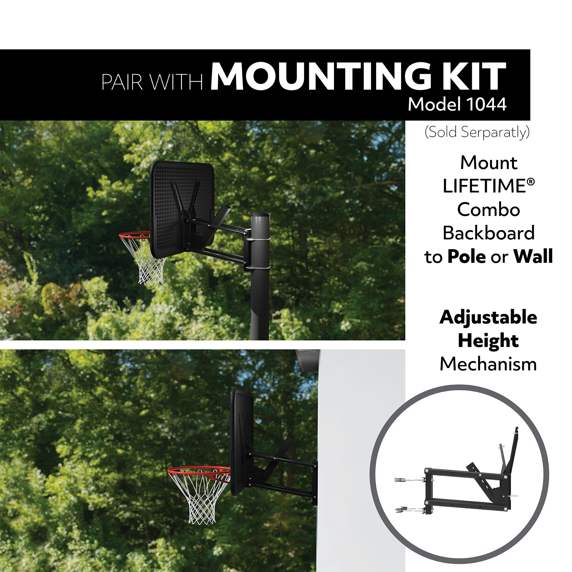 Lifetime 54 in. Mounted Backboard and Rim Combo