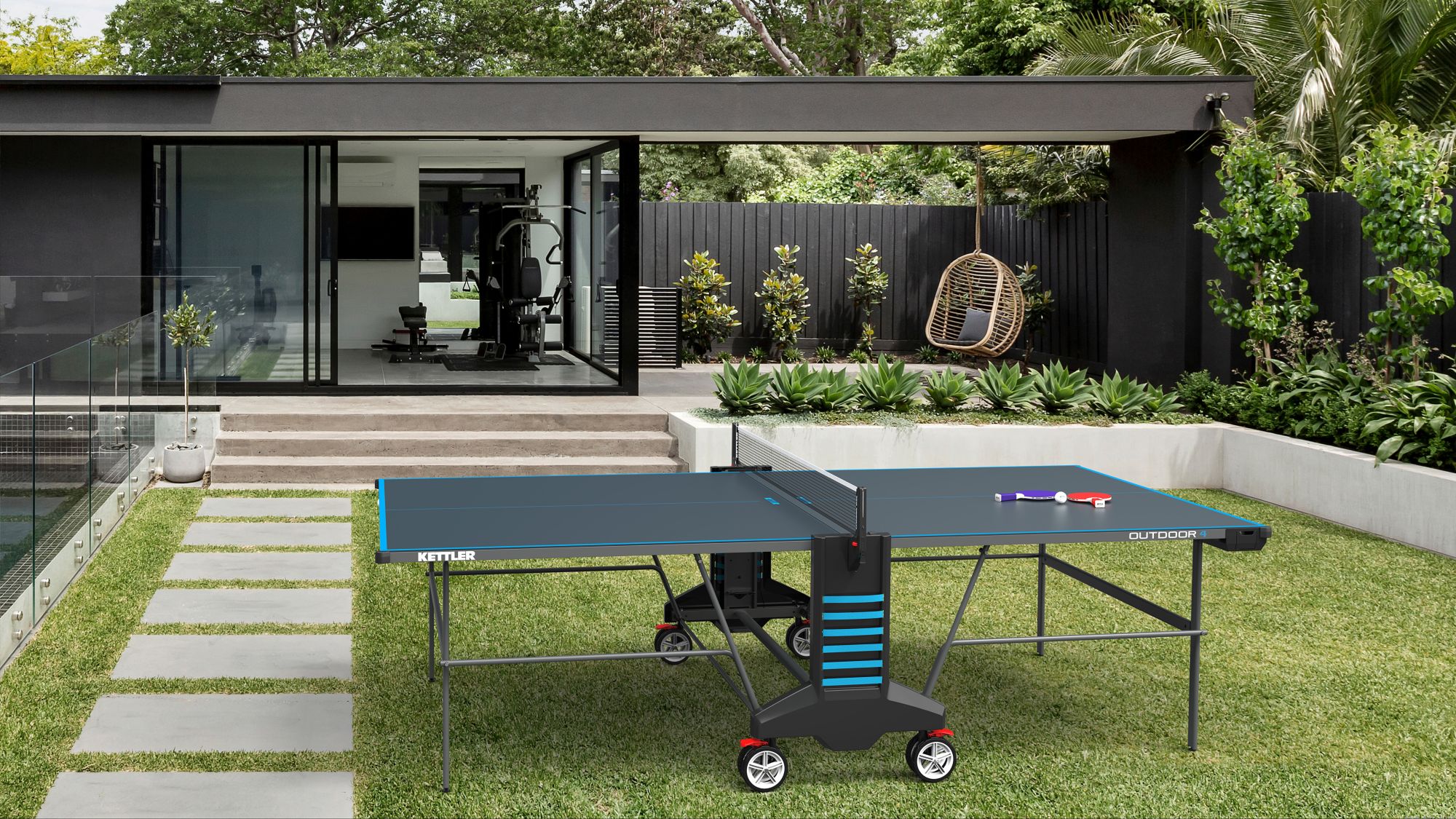 Kettler Outdoor 4 Table Tennis Table Bundle product image