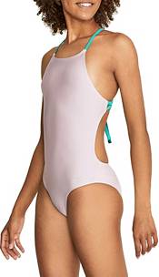 Speedo Women's Solid T-Back One Piece Swimsuit, Size 30, Sugar