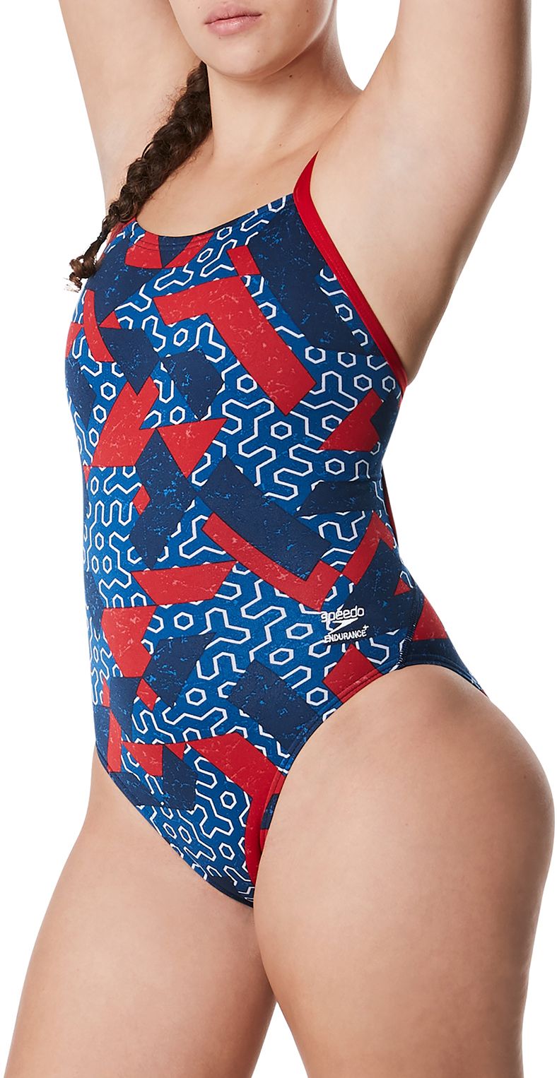 Speedo Women's Ruse Blocks Flyback One-Piece Swimsuit product image