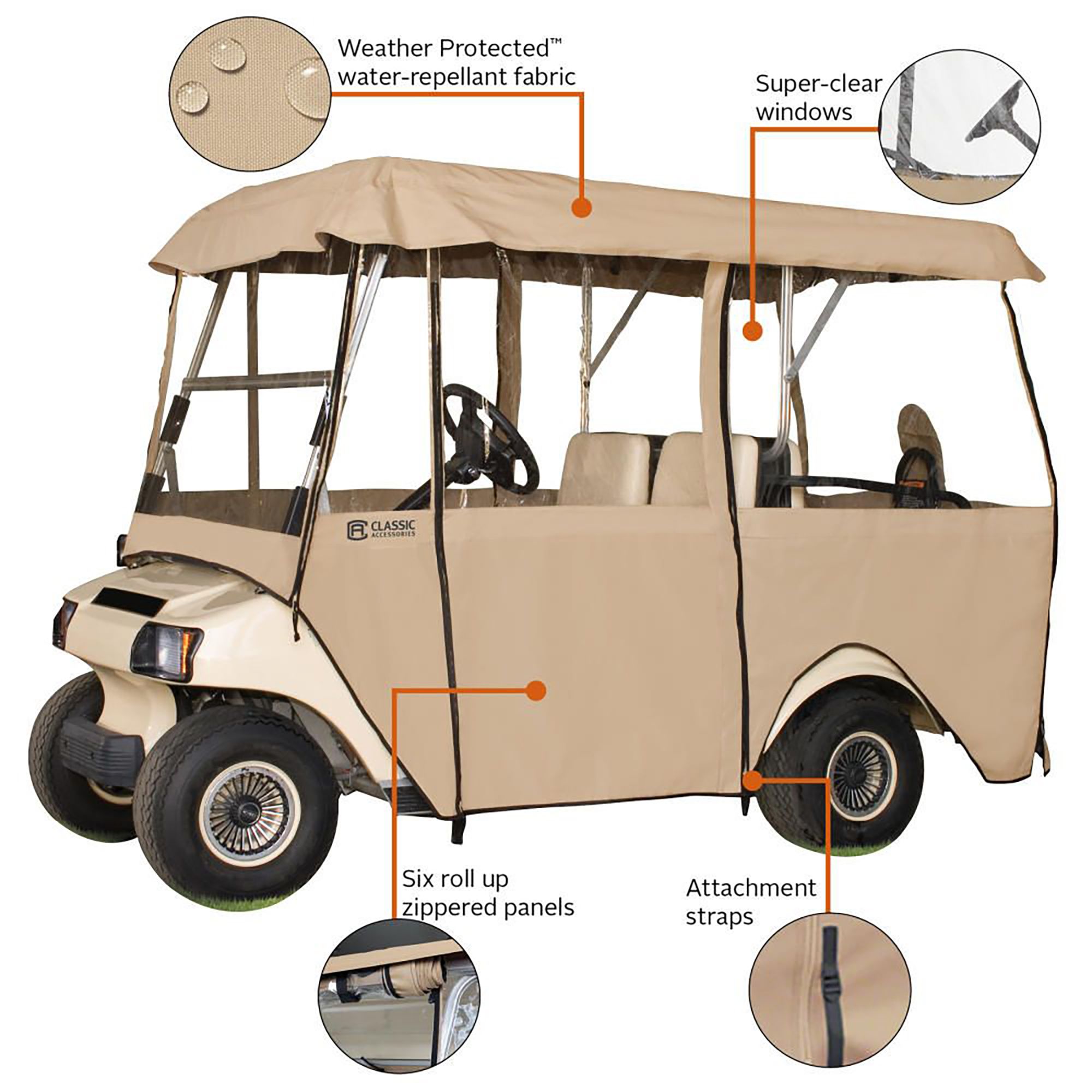 Classic Accessories Deluxe 4-Sided Golf Cart Enclosure product image