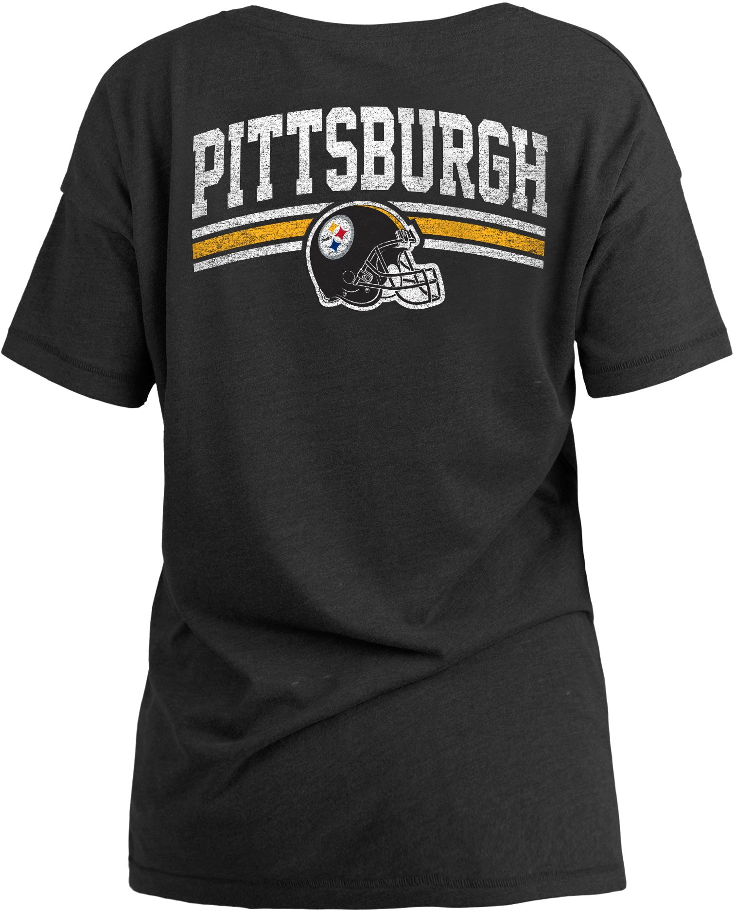 New Era Women's Pittsburgh Steelers Relaxed Back Black T-Shirt product image