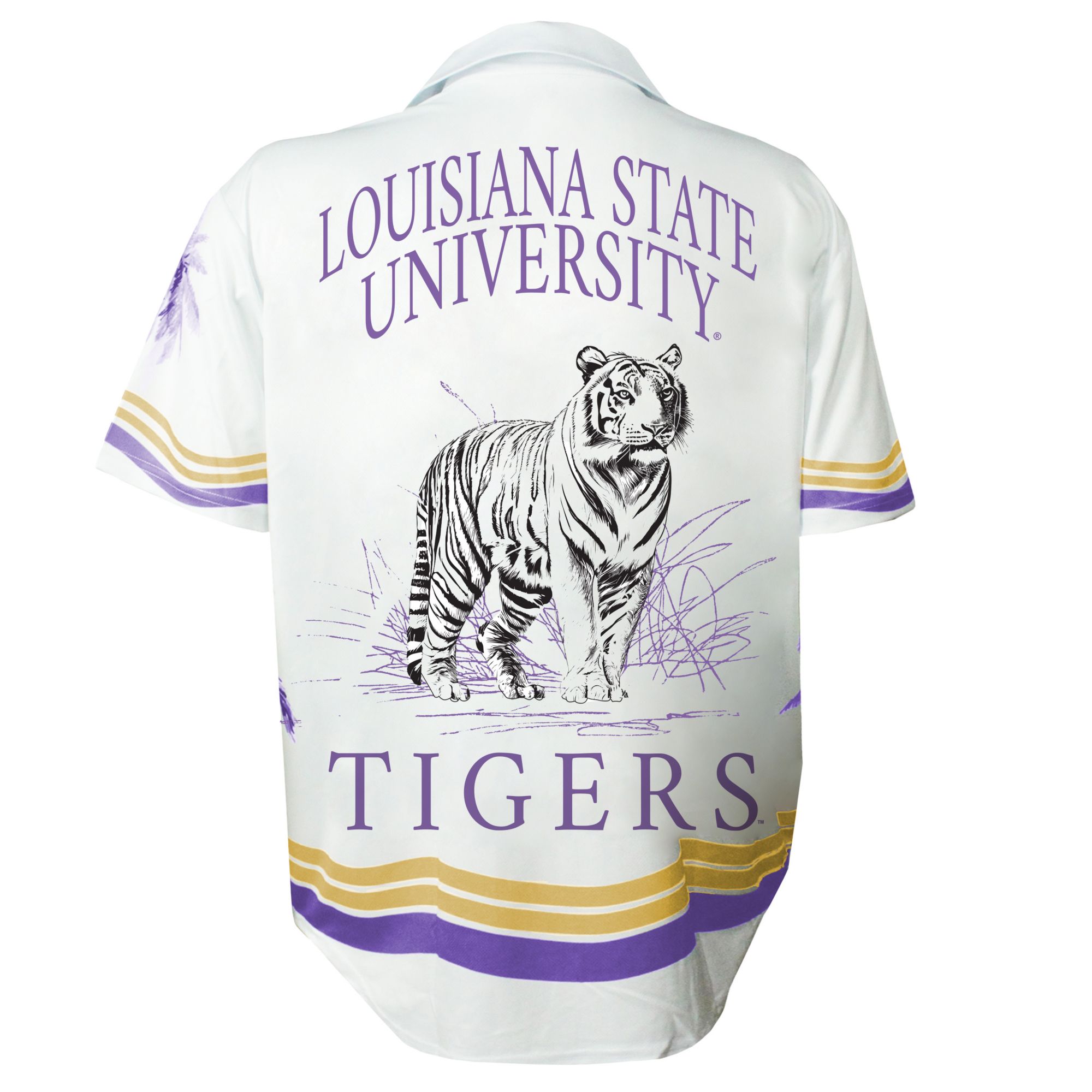 Dyme Lyfe Men's LSU Tigers White Sublimated Mascot Button Down Shirt product image