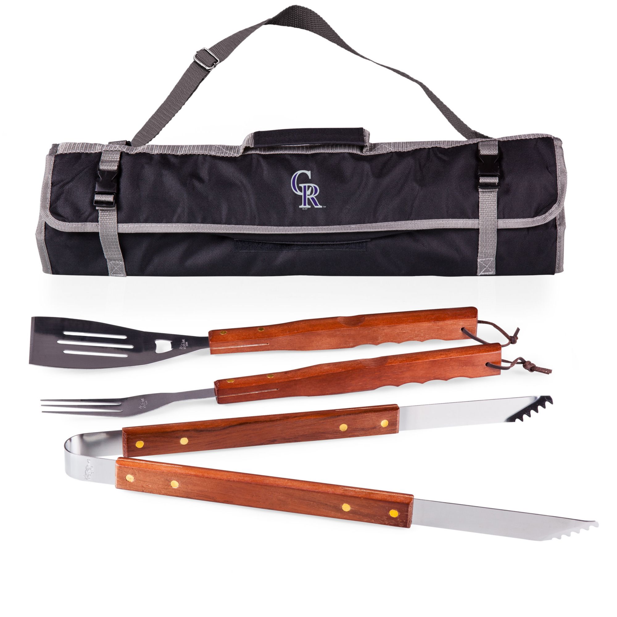 Picnic Time Colorado Rockies 3-Piece BBQ Grill Set and Tote product image