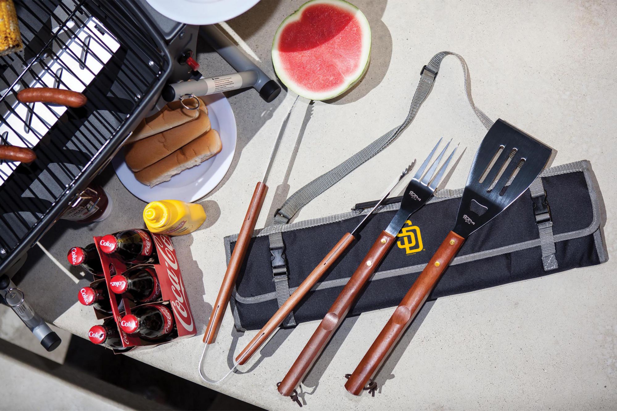 Picnic Time San Diego Padres 3-Piece BBQ Grill Set and Tote product image