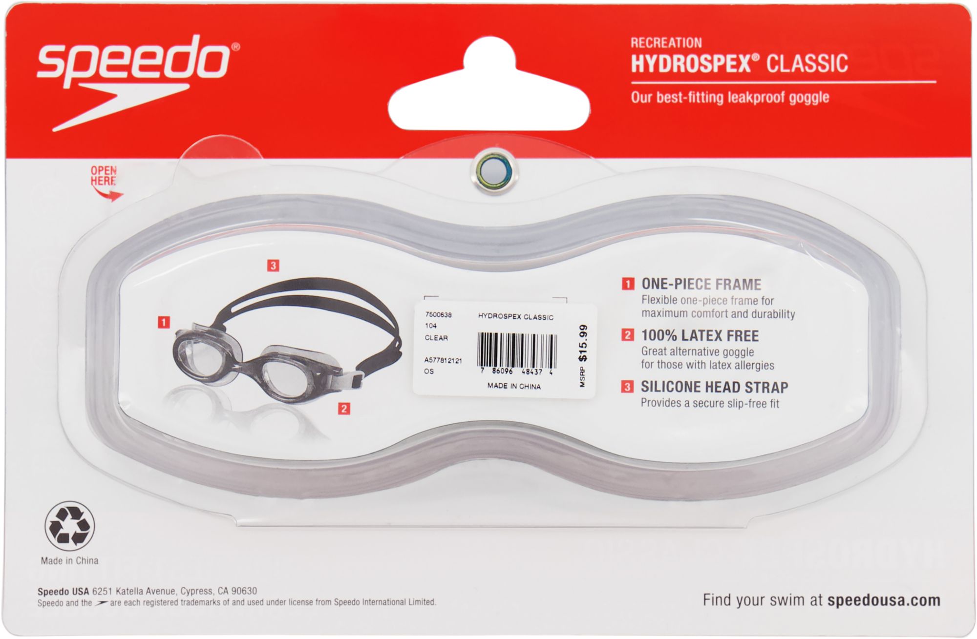 Speedo Hydrospex Swim Goggles product image
