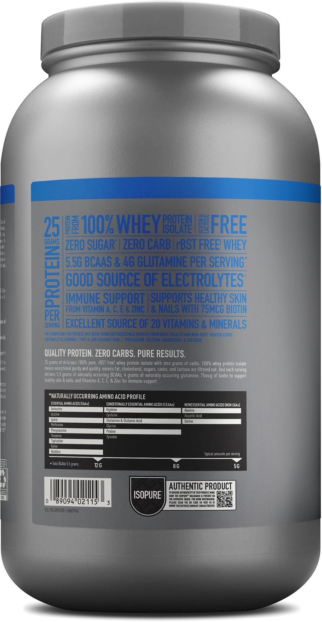 Isopure Zero Carb Protein Powder Vanilla 42 Servings product image