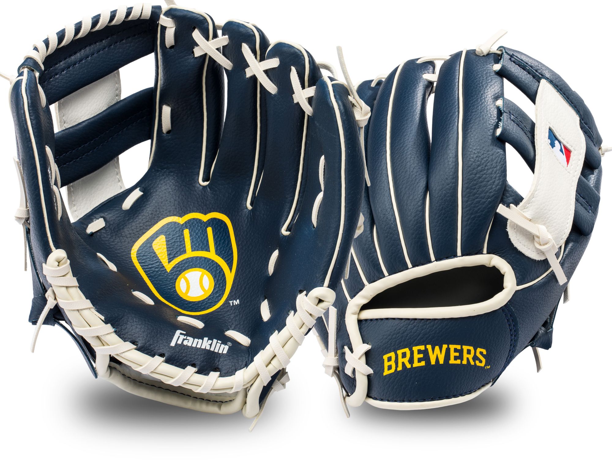 Franklin Youth Milwaukee Brewers Teeball Glove and Ball Set