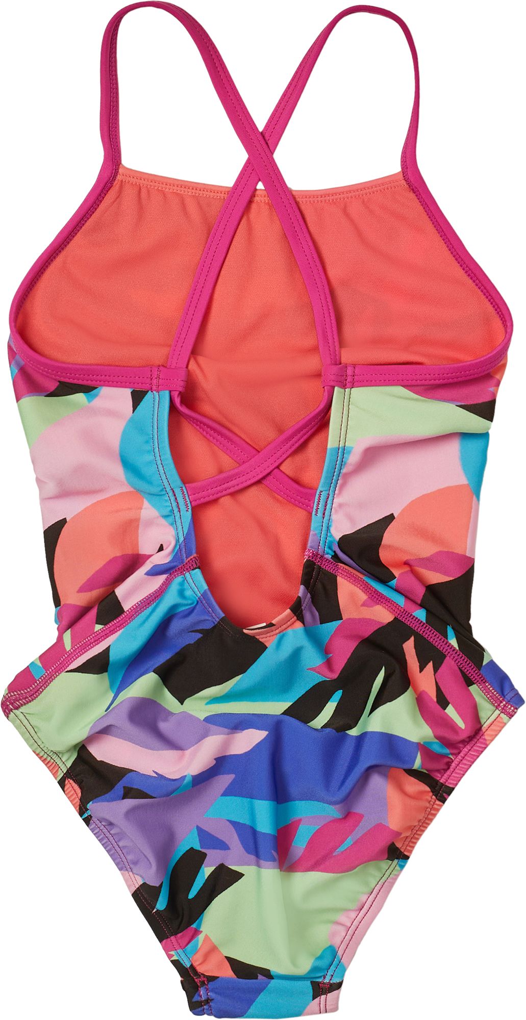 Speedo Girls' Printed X Back One Piece Swimsuit