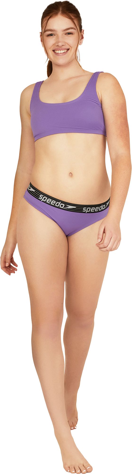 Speedo Women's Rib Logo Bikini Bottoms