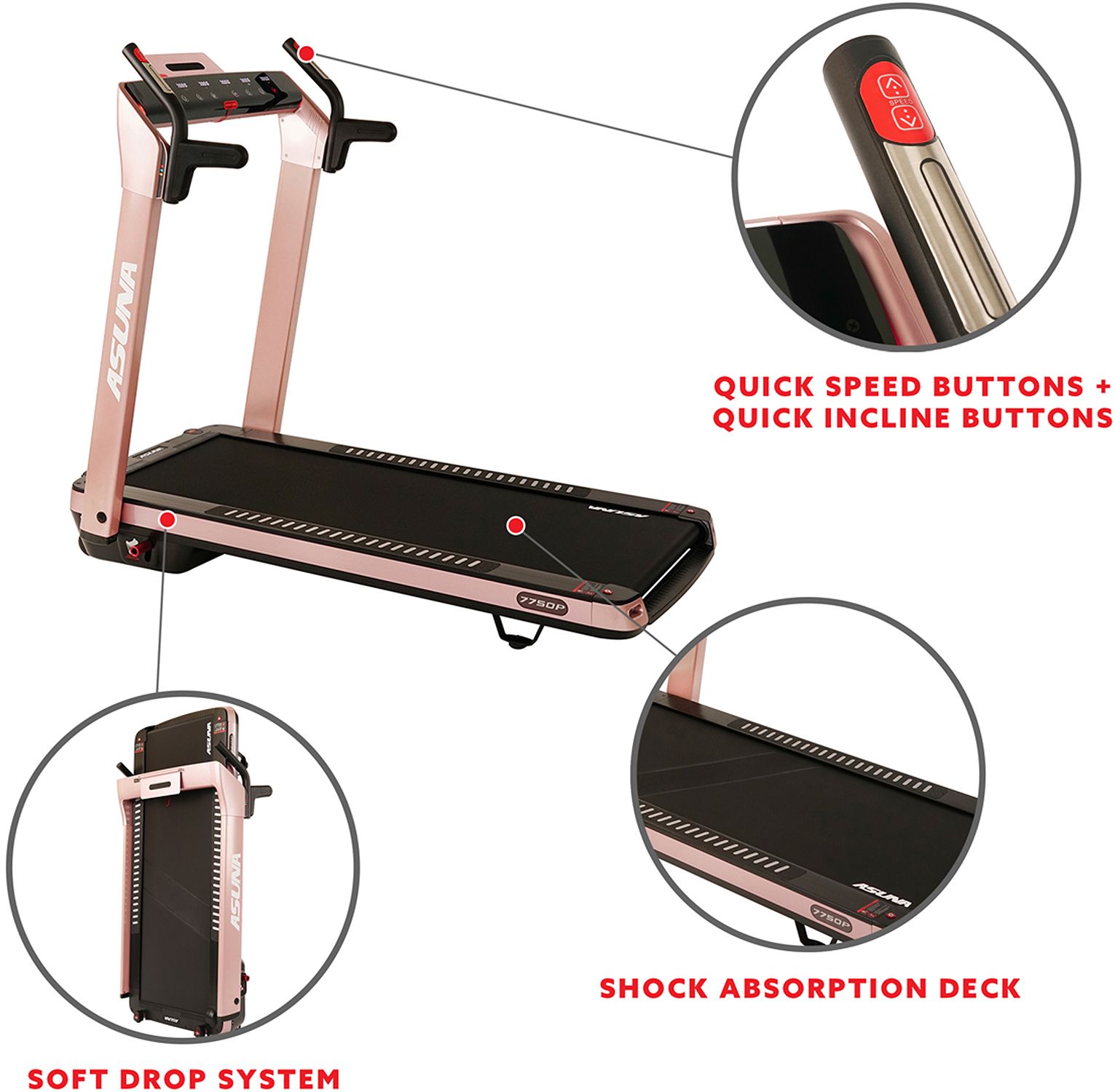 Sunny Health & Fitness Space Flex Pink Treadmill product image