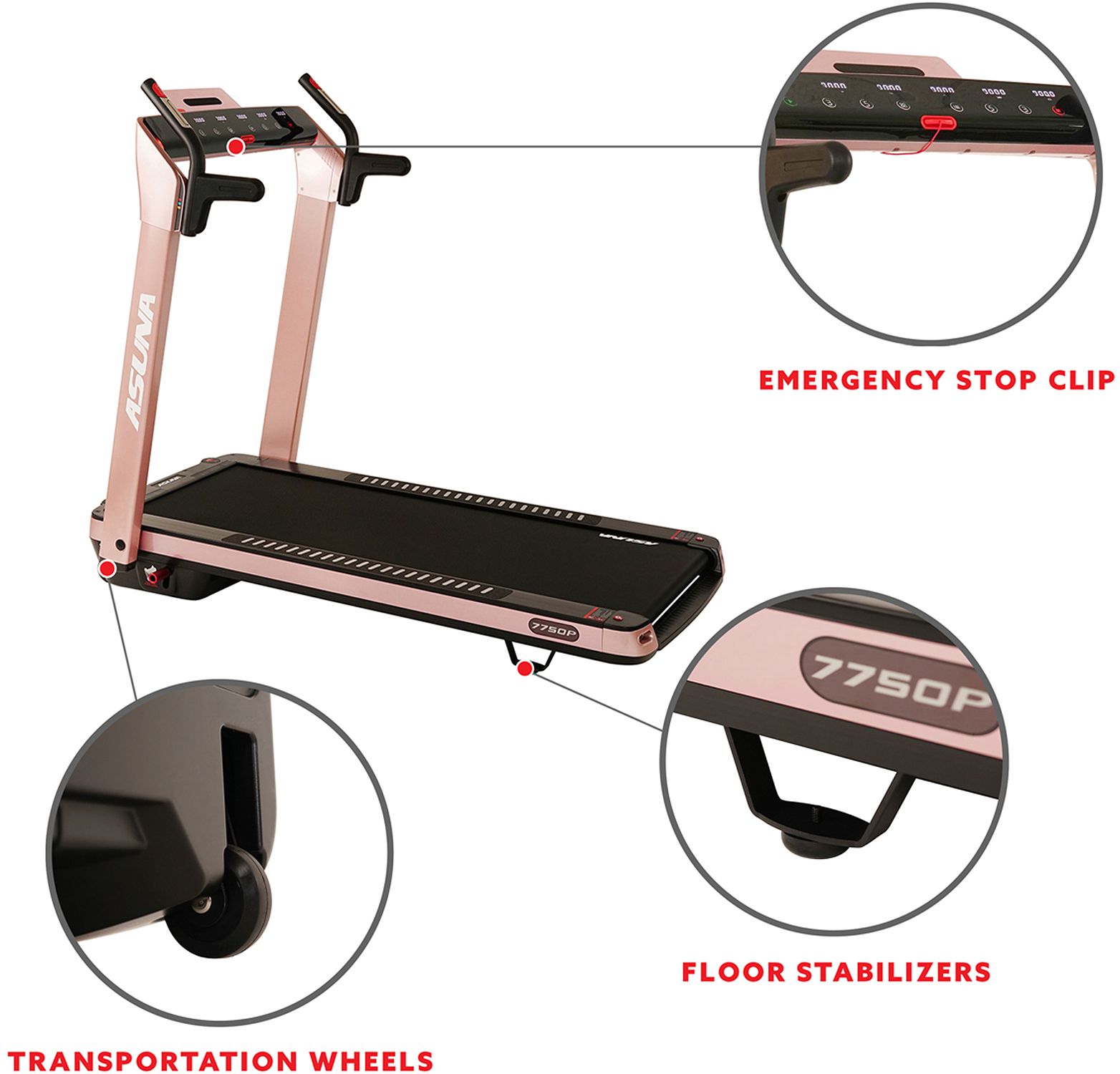 Sunny Health & Fitness Space Flex Pink Treadmill product image