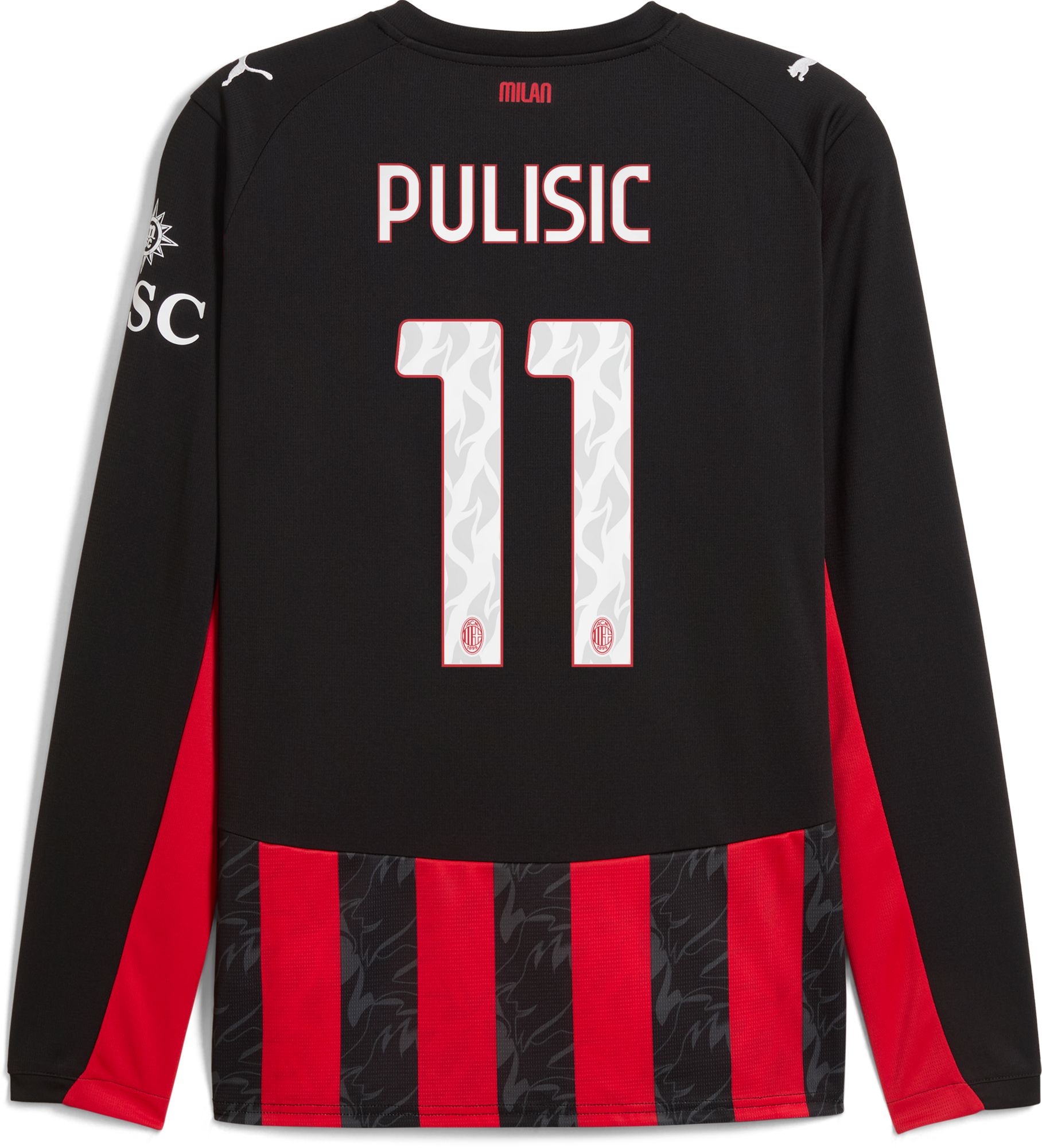 PUMA Adult AC Milan Christian Pulisic #11 2025 Home Long Sleeve Replica Jersey product image
