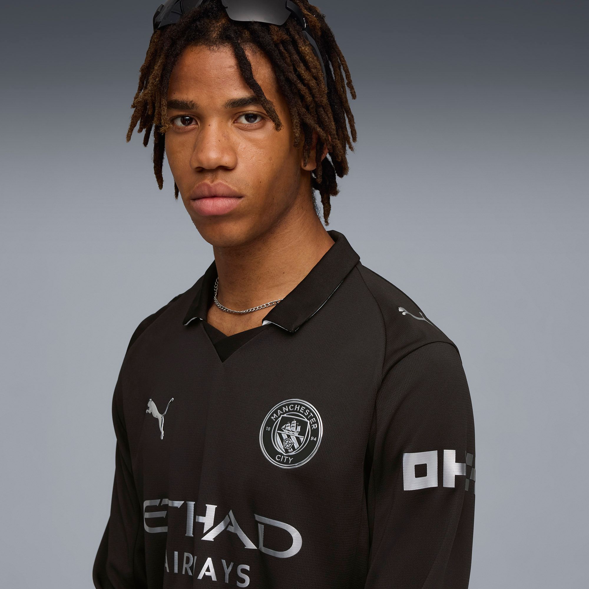 PUMA Adult Manchester City 2025-26 Black Away Long Sleeve Replica Jersey product image