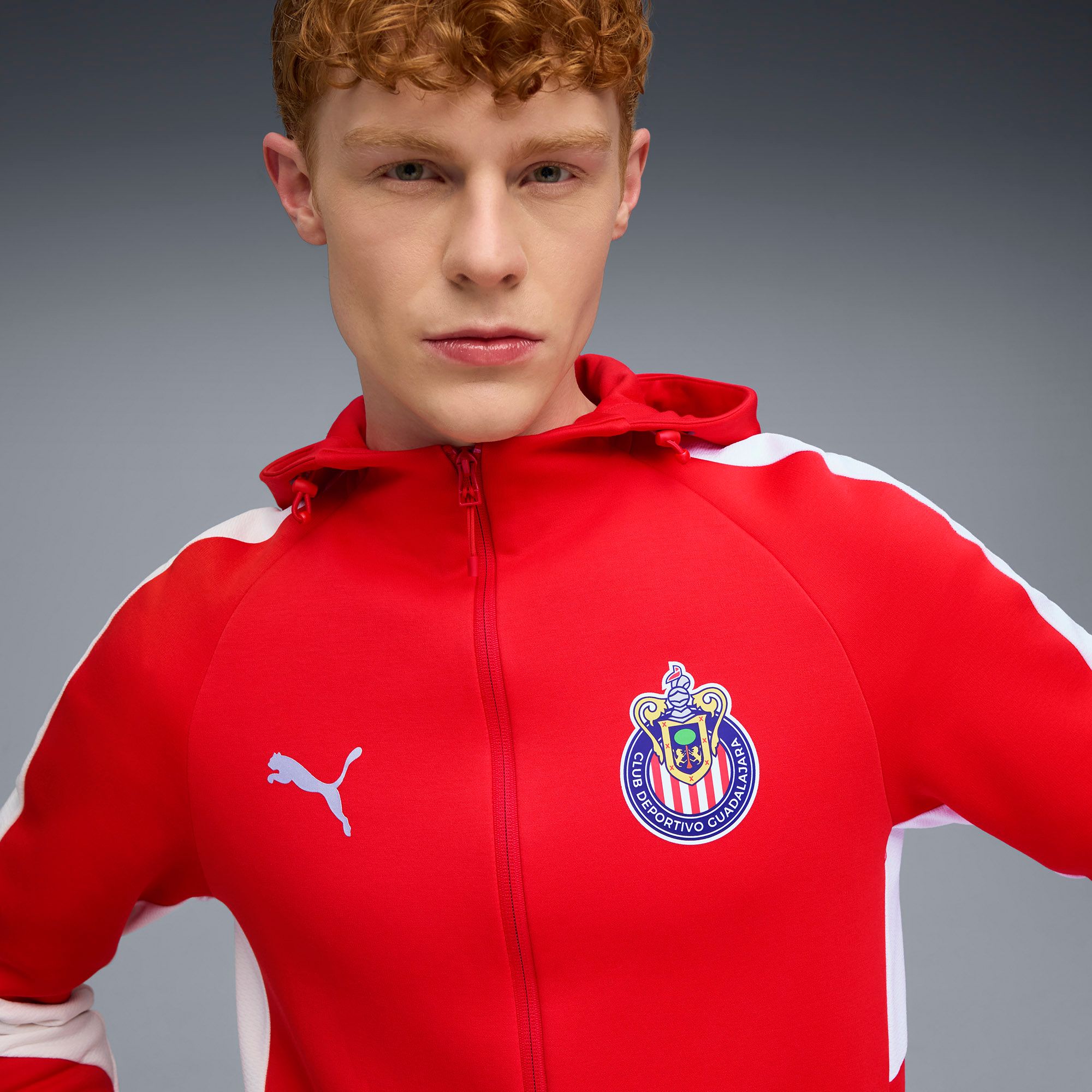PUMA Men's Chivas Guadalajara 2025 Red Home Prematch Jacket product image