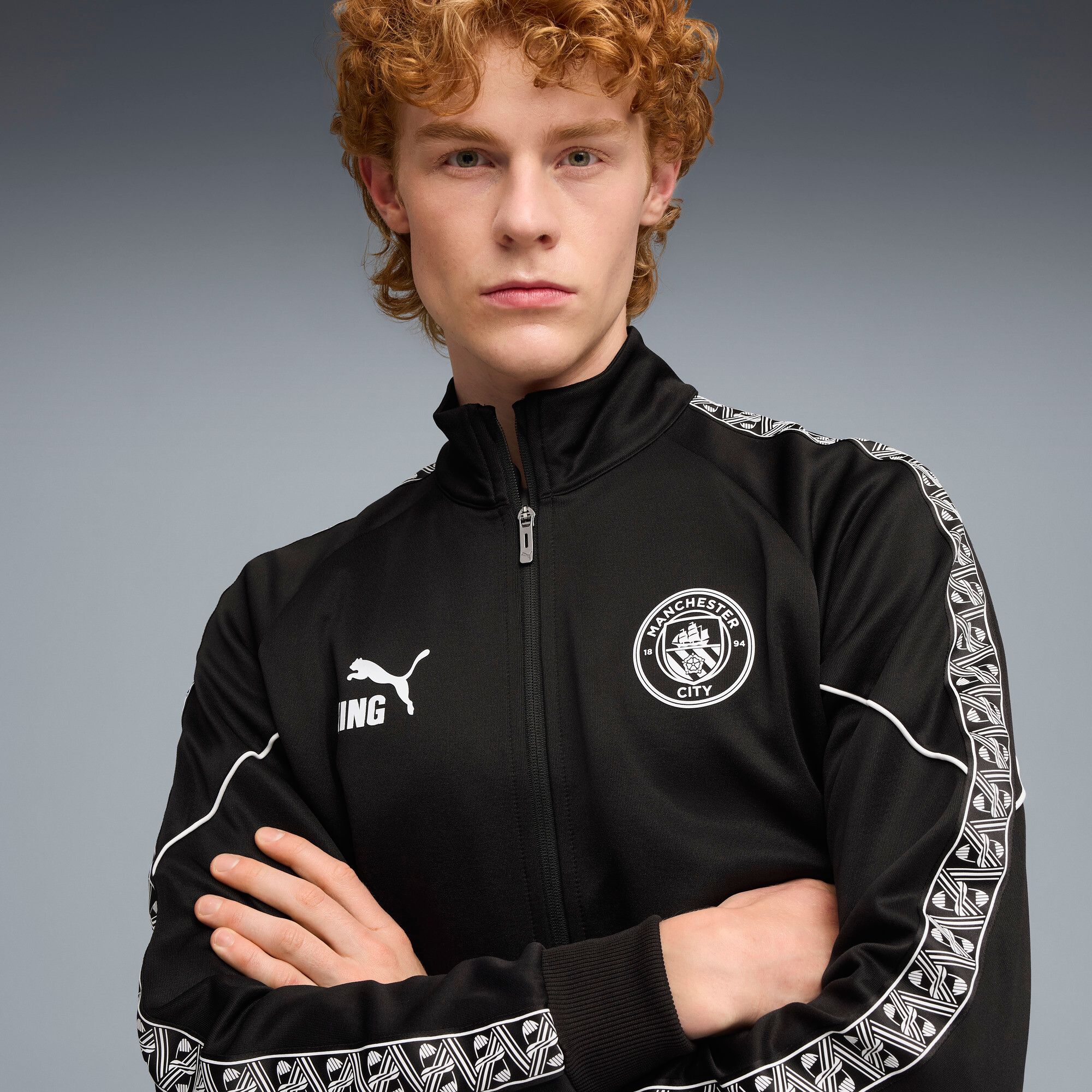 PUMA Men's Manchester City 2025 Black Away Prematch Jacket product image