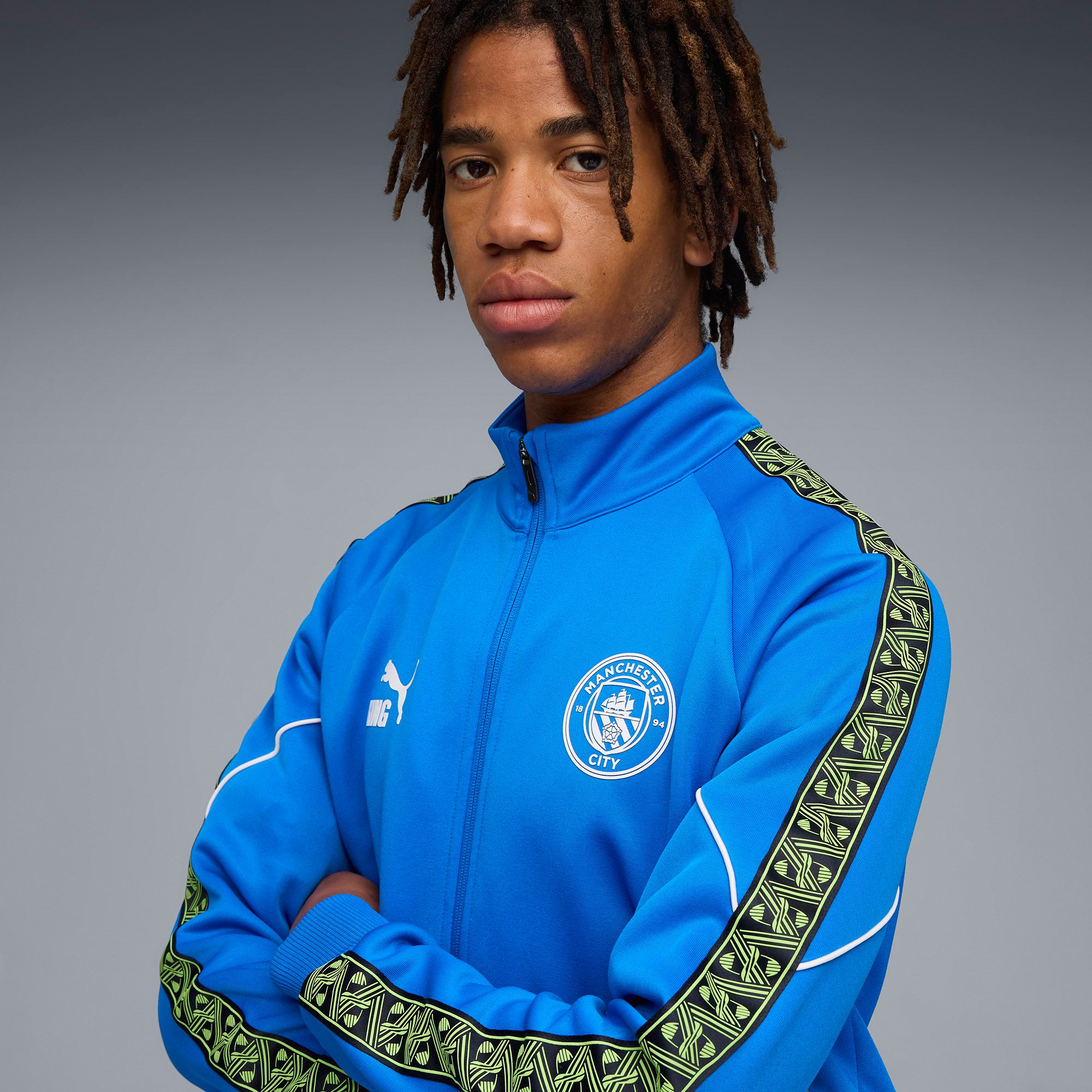 PUMA Men's Manchester City Light Blue Third Prematch Jacket product image