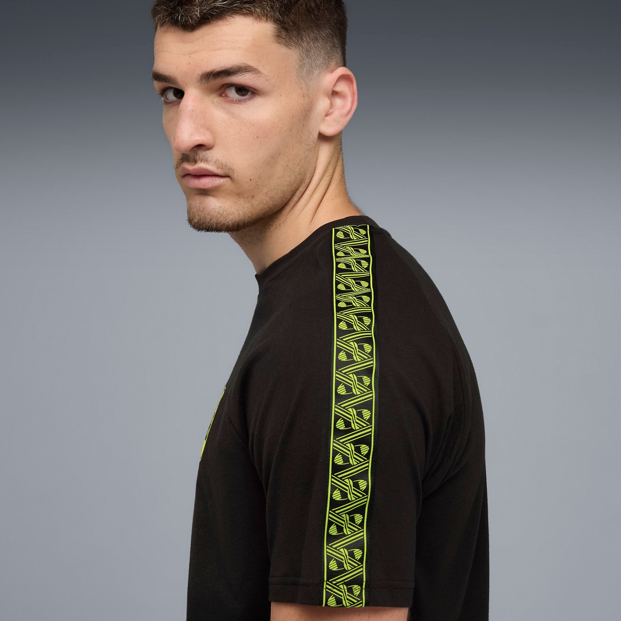 PUMA Men's Borussia Monchengladbach Black Team Logo Short Sleeve T-Shirt product image