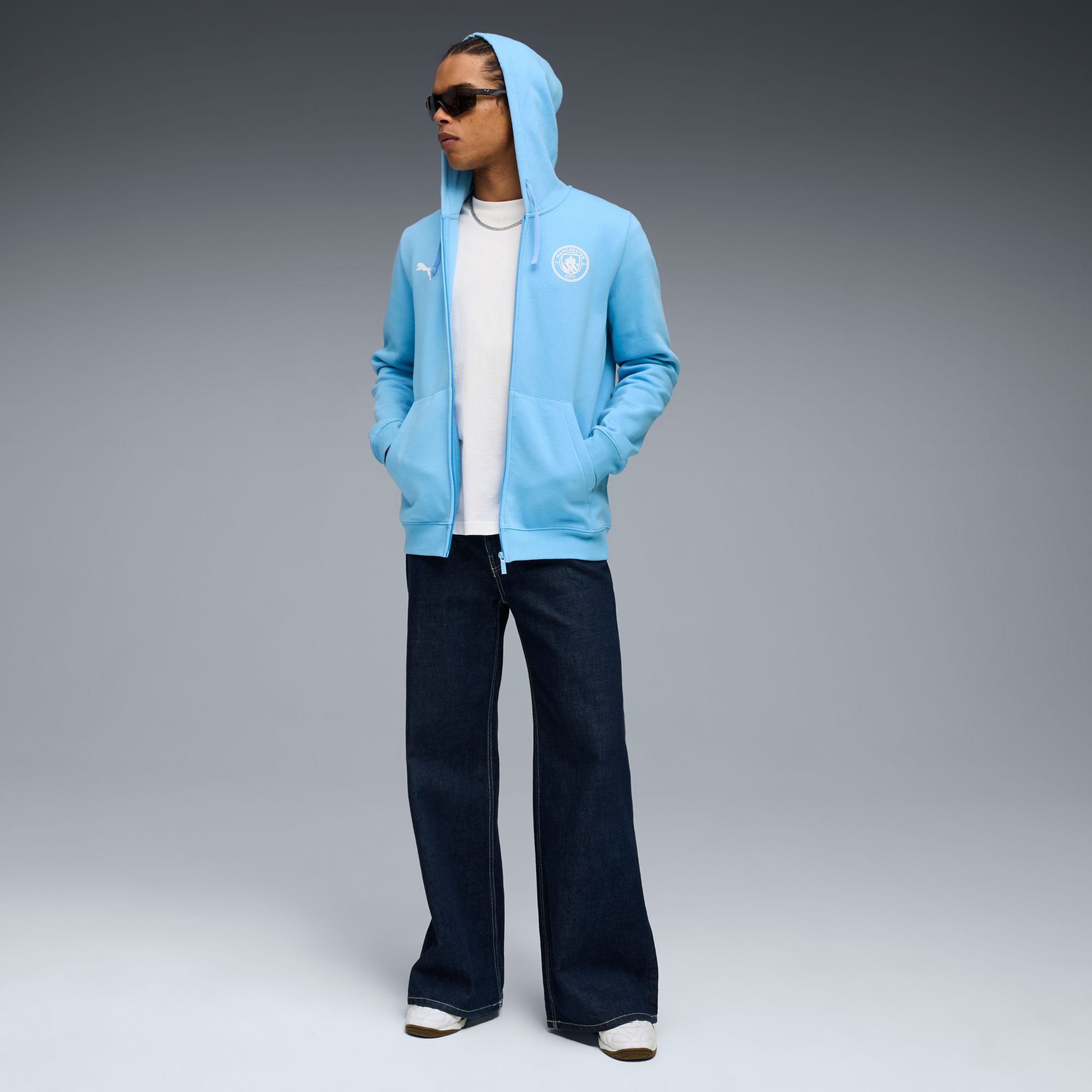 PUMA Men's Manchester City Light Blue Home Logo Jacket product image