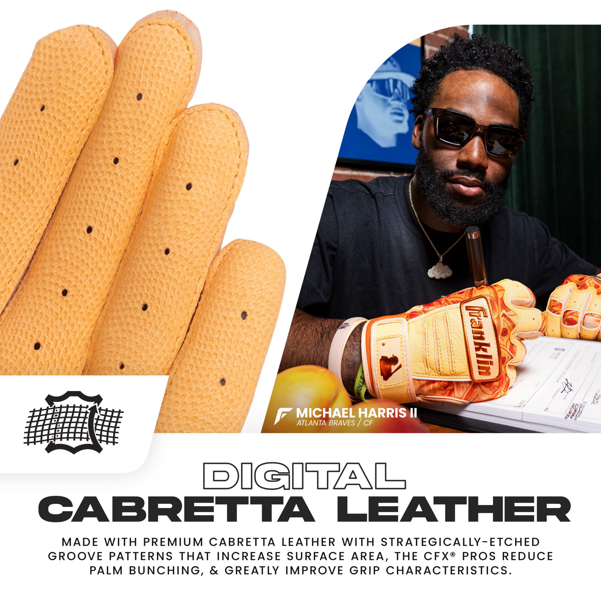 Franklin Adult Michael Harris II CFX Pro Peach Limited Edition Batting Gloves product image