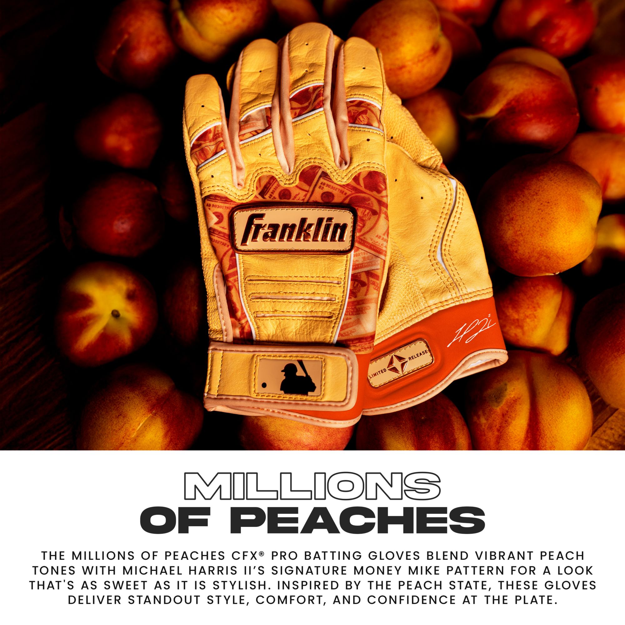 Franklin Adult Michael Harris II CFX Pro Peach Limited Edition Batting Gloves product image