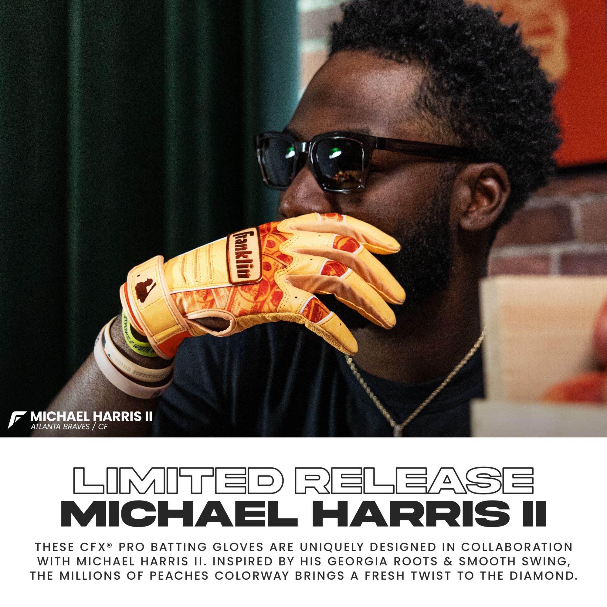 Franklin Adult Michael Harris II CFX Pro Peach Limited Edition Batting Gloves product image