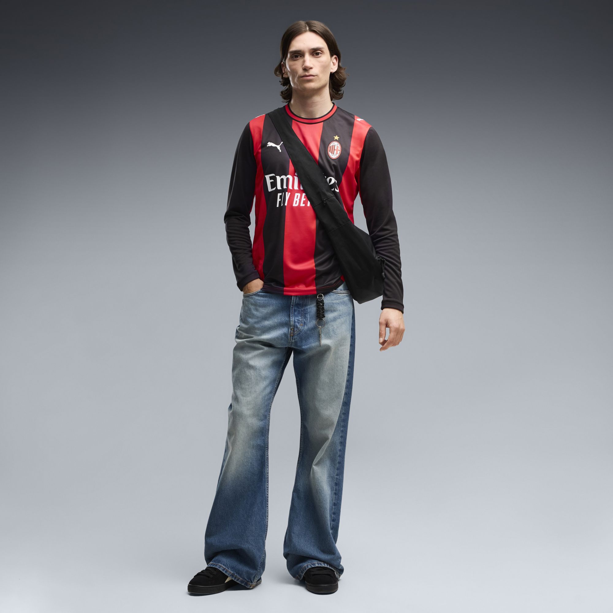 PUMA Adult AC Milan Black 2026 Home Replica Long Sleeve Jersey product image