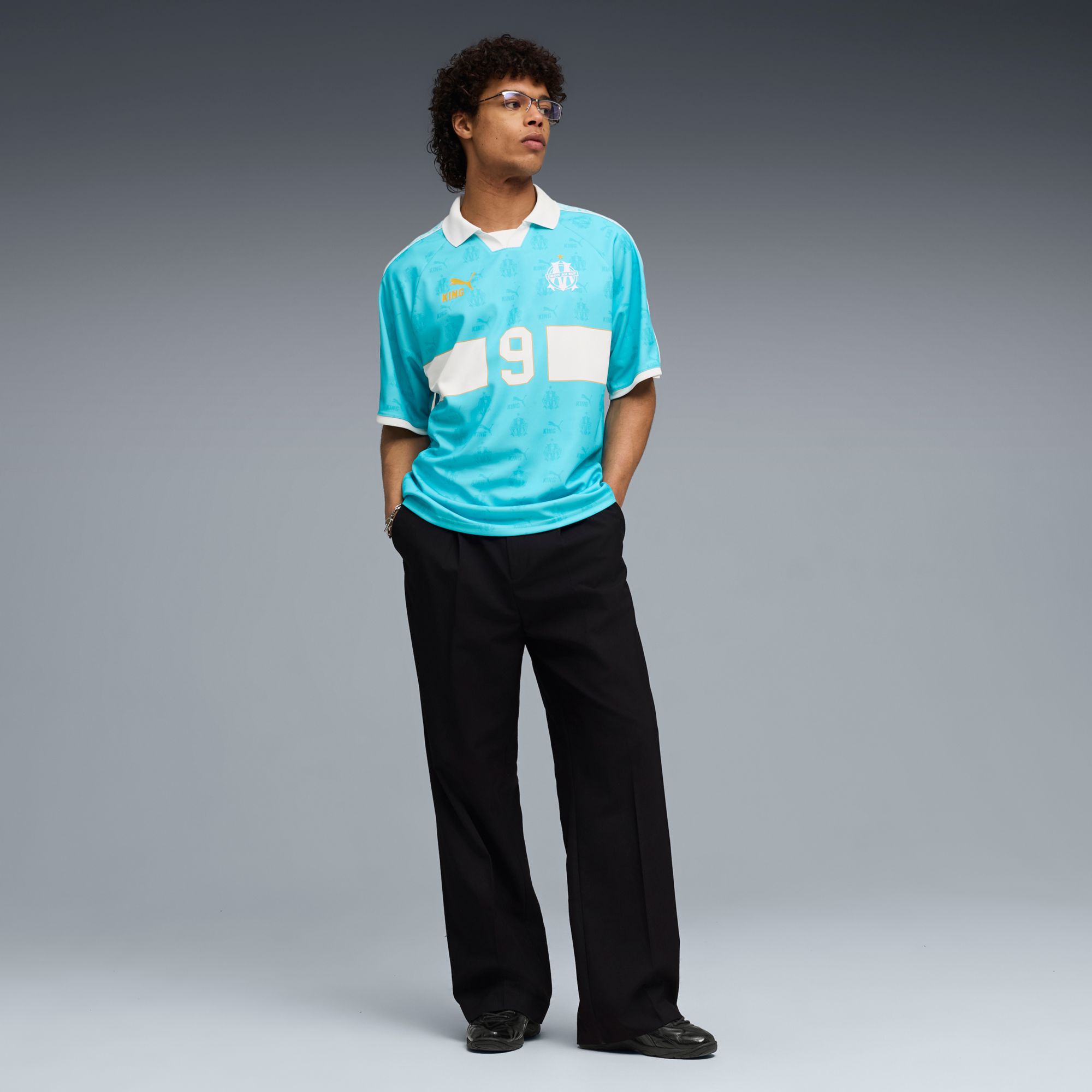 PUMA Adult Olympique Marseille Teal King Throwback Jersey product image