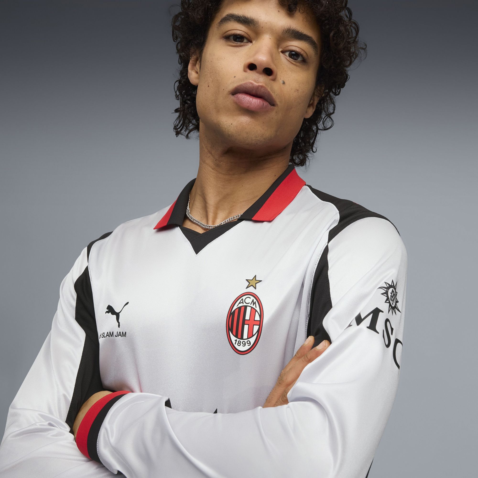 PUMA Adult AC Milan 2026 Slam Jam Silver Replica Long Sleeve Jersey product image