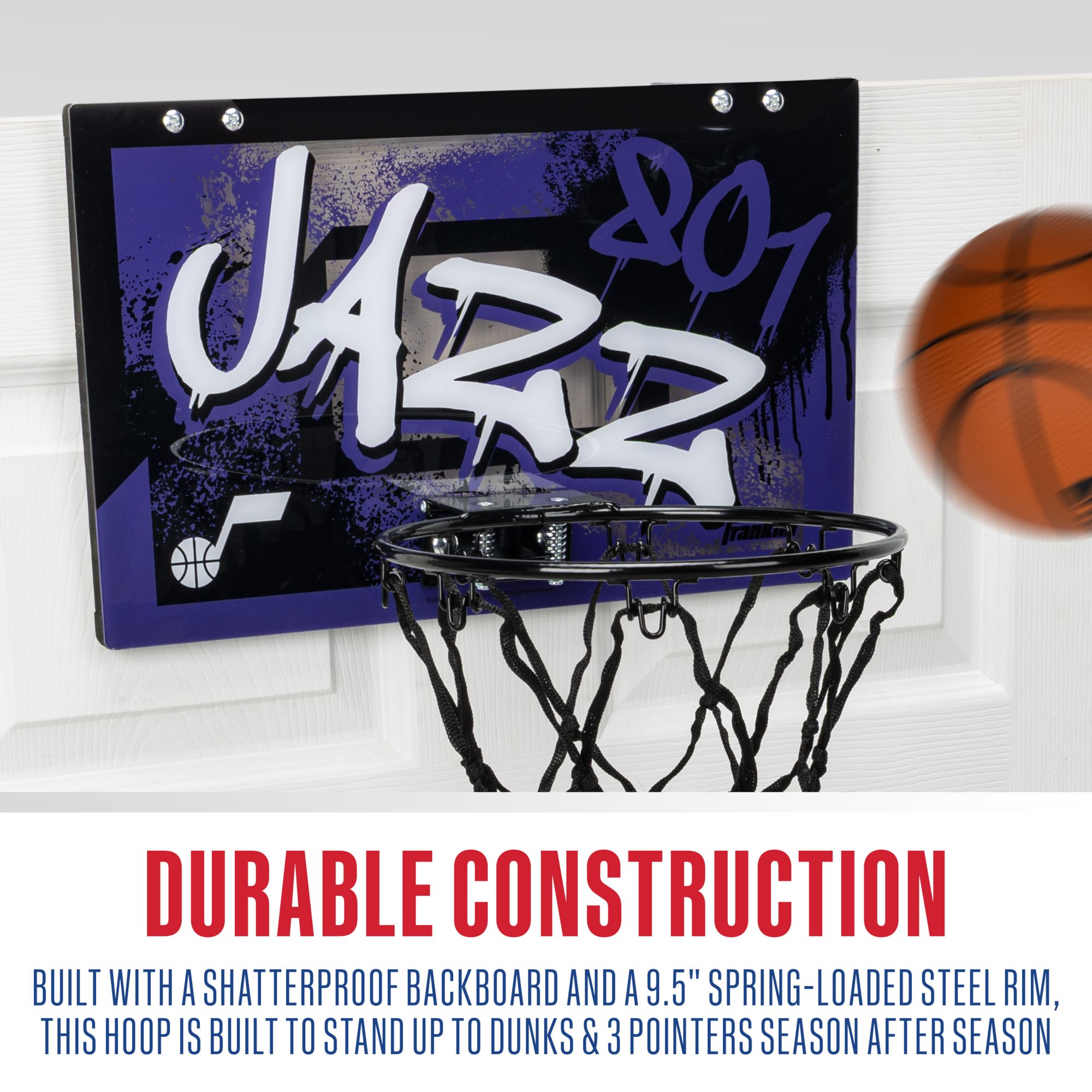 Franklin Adult Utah Jazz Over The Door Hoop product image