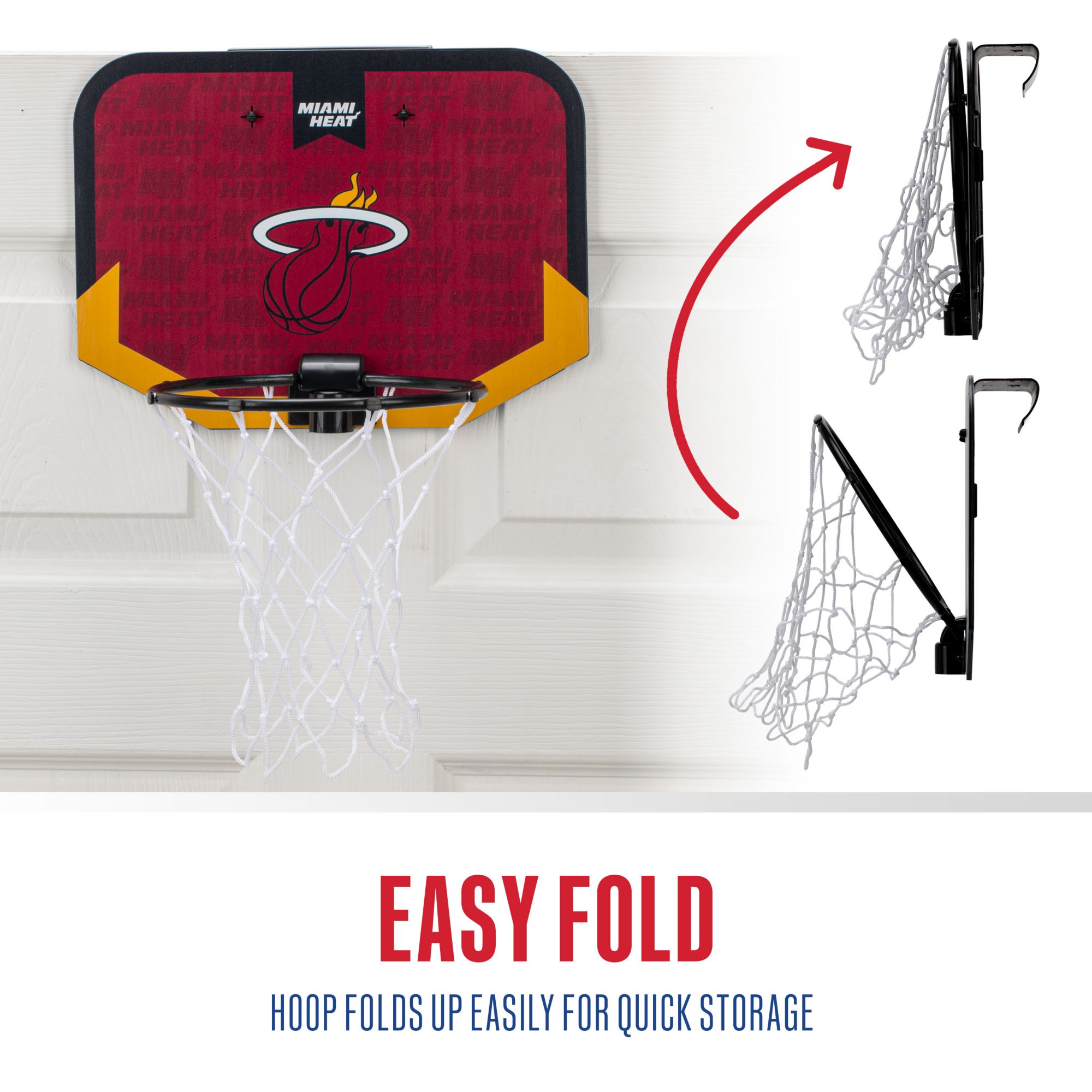 Franklin Unisex Miami Heat Over The Door Mini Basketball Hoop and Ball Set product image