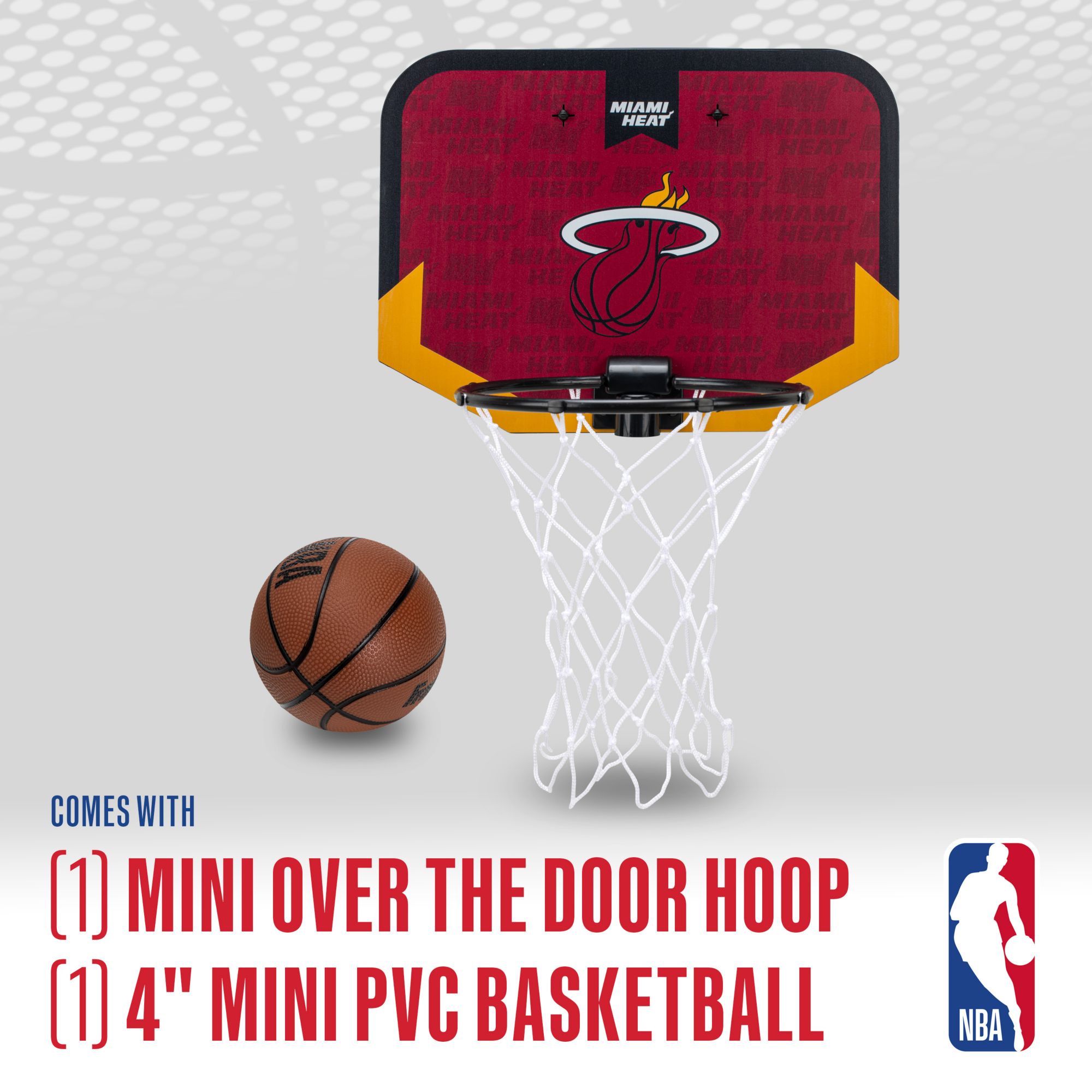 Franklin Unisex Miami Heat Over The Door Mini Basketball Hoop and Ball Set product image