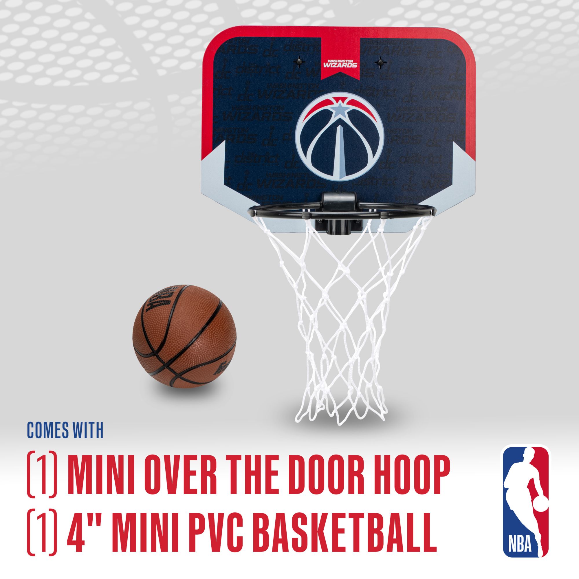Franklin Unisex Washington Wizards Over The Door Mini Basketball Hoop and Ball Set product image
