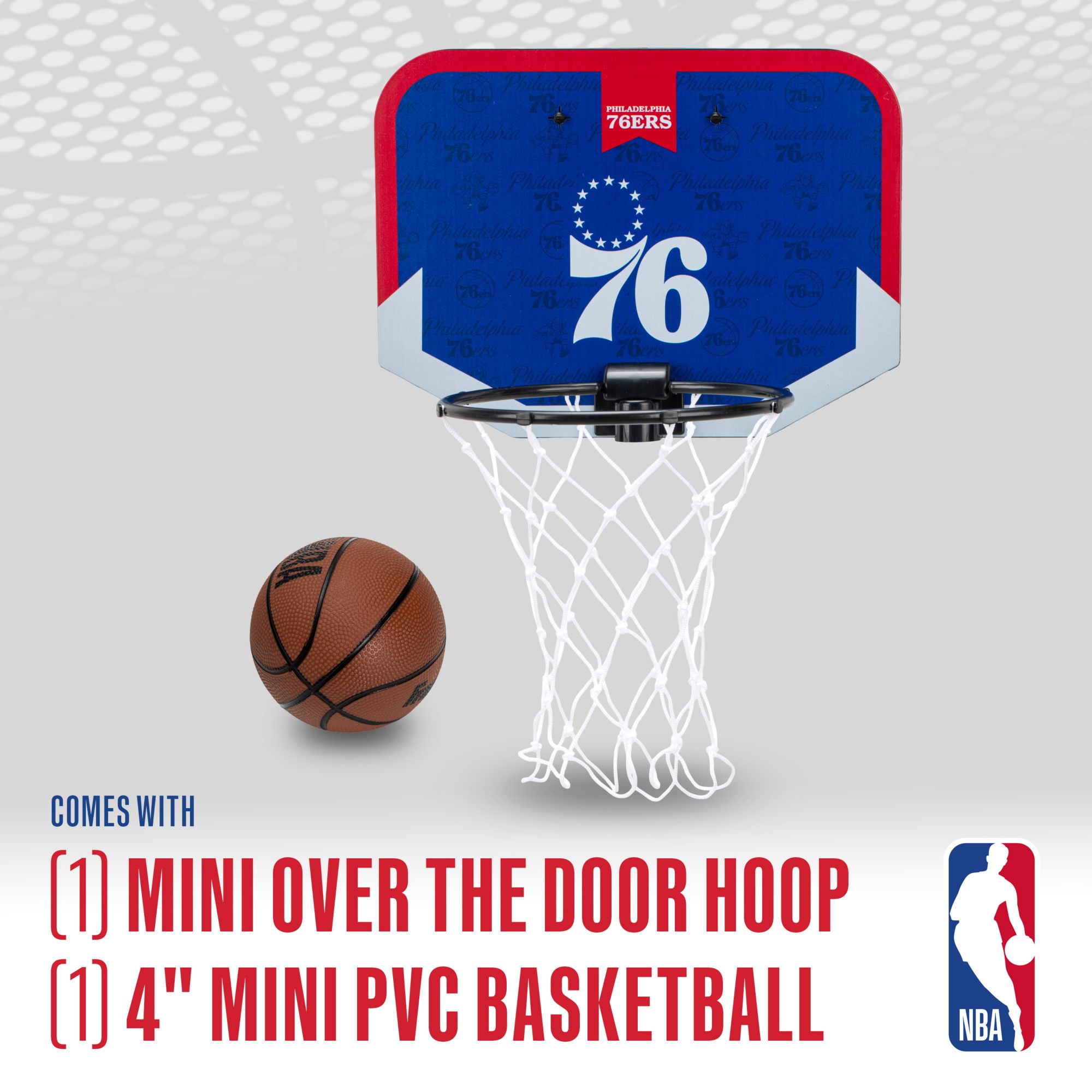 Franklin Unisex Philadelphia 76ers Over The Door Mini Basketball Hoop and Ball Set product image