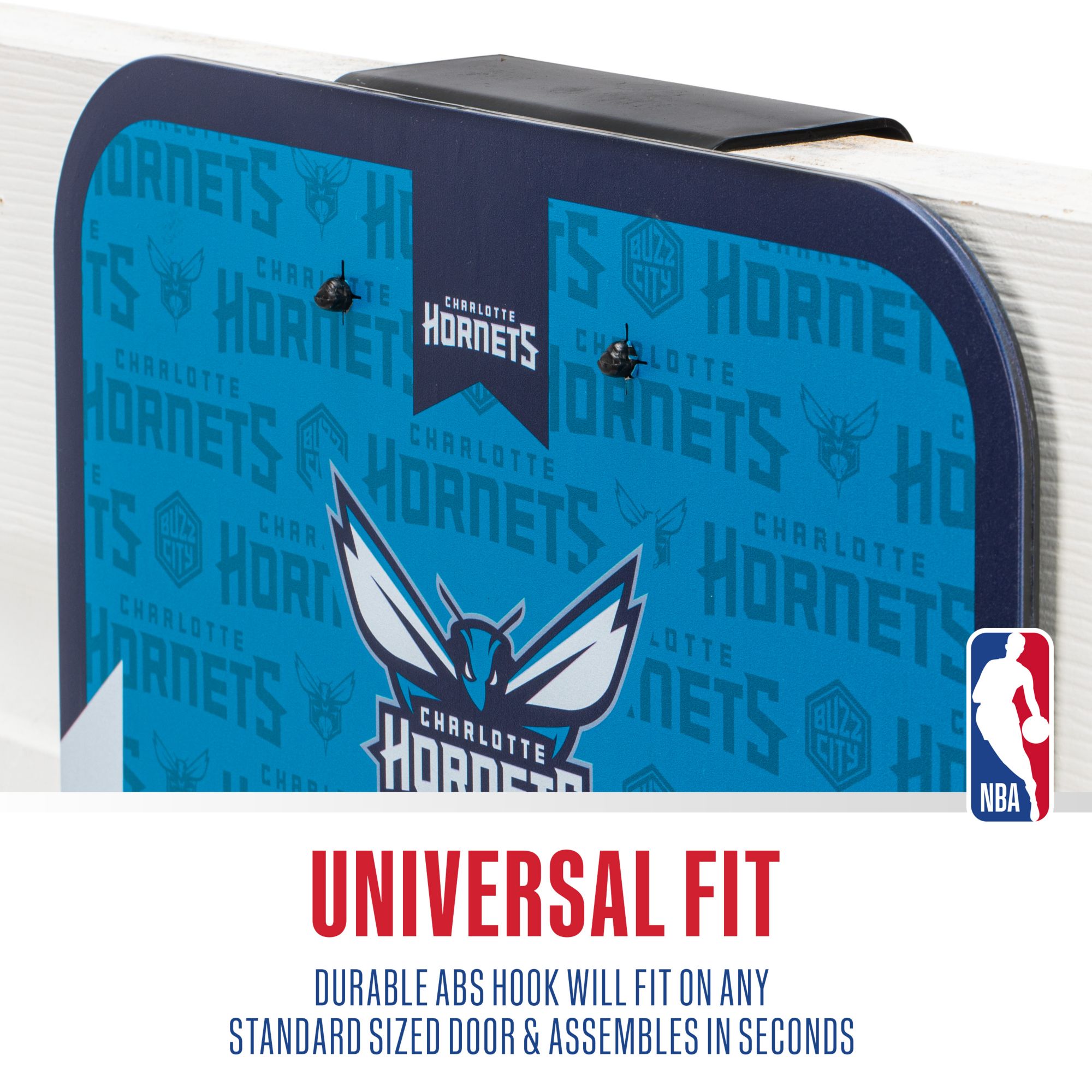 Franklin Unisex Charlotte Hornets Over The Door Mini Basketball Hoop and Ball Set product image