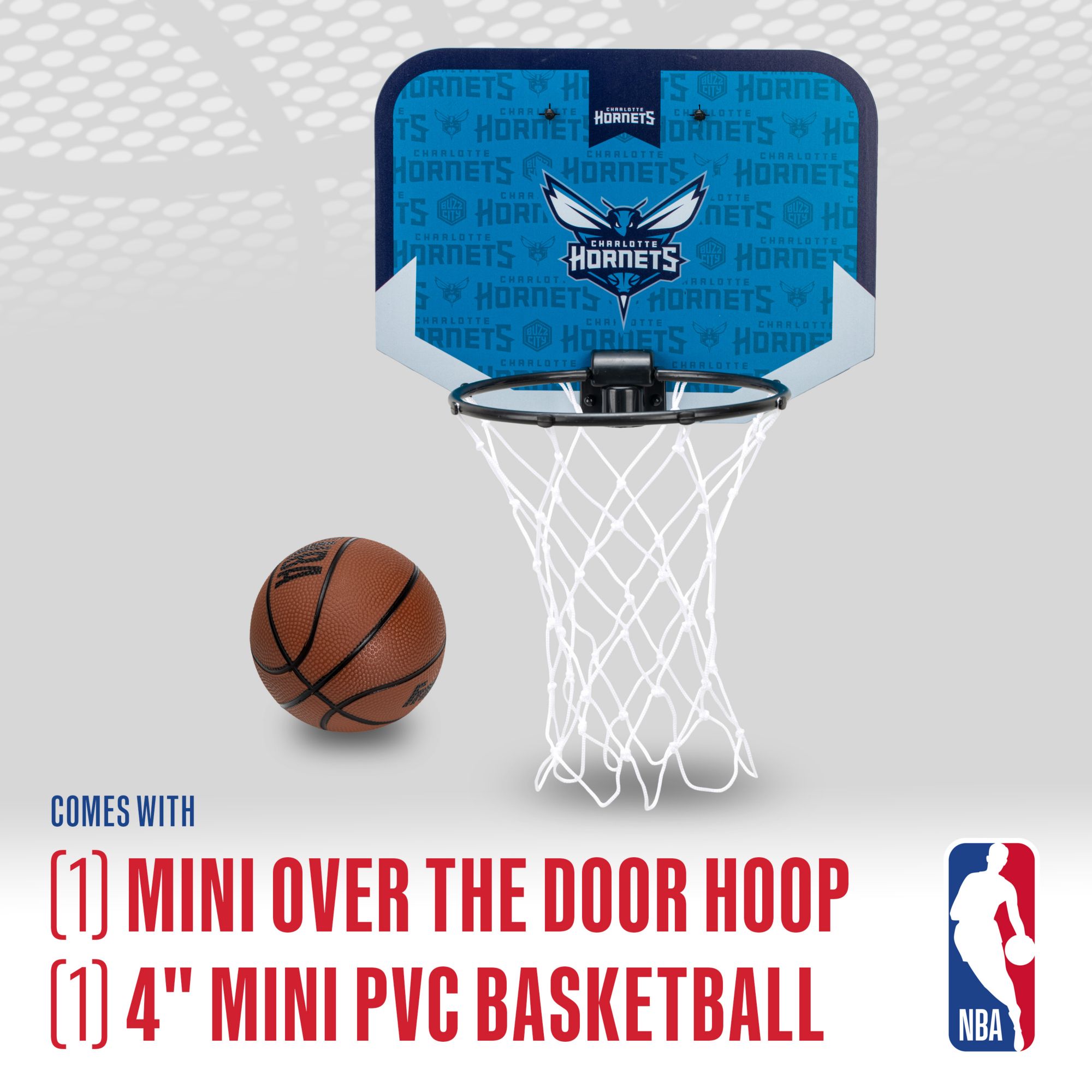 Franklin Unisex Charlotte Hornets Over The Door Mini Basketball Hoop and Ball Set product image