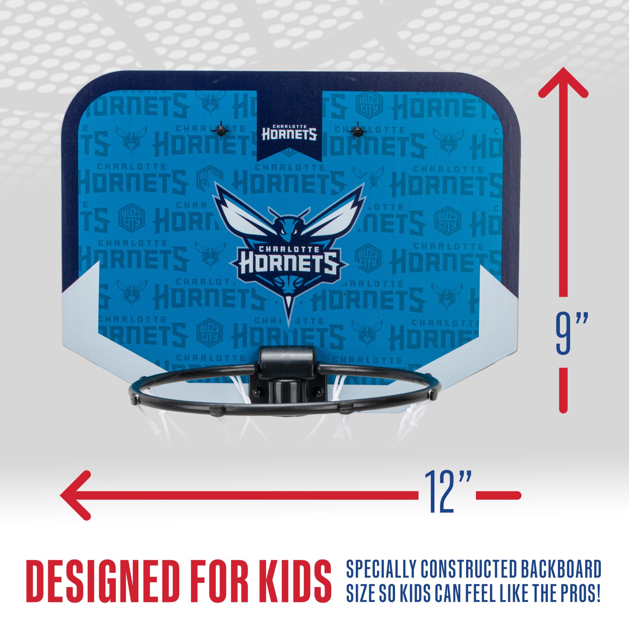 Franklin Unisex Charlotte Hornets Over The Door Mini Basketball Hoop and Ball Set product image