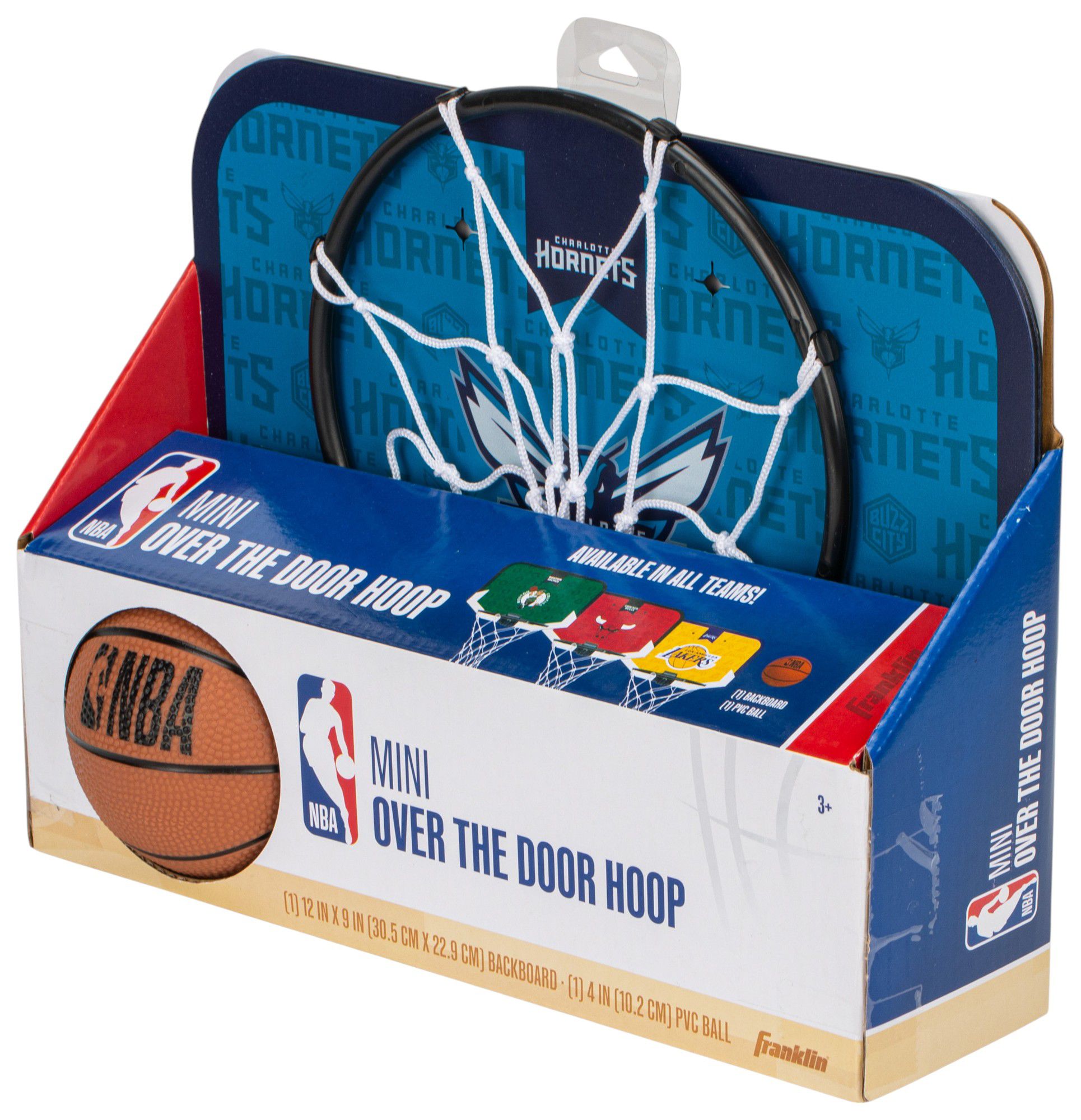 Franklin Unisex Charlotte Hornets Over The Door Mini Basketball Hoop and Ball Set product image