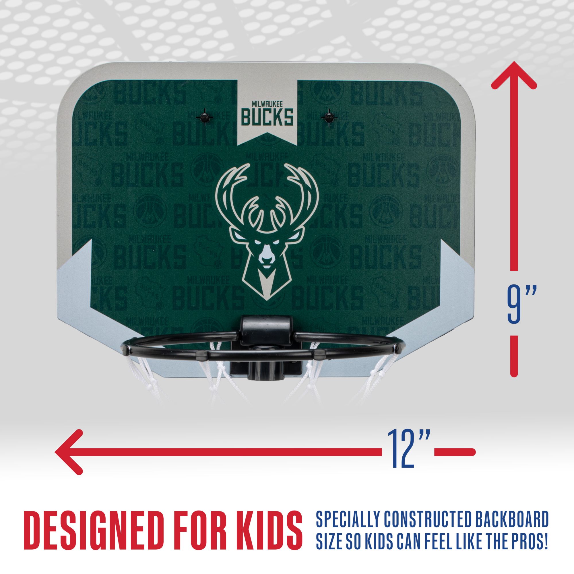 Franklin Unisex Milwaukee Bucks Over The Door Mini Basketball Hoop and Ball Set product image