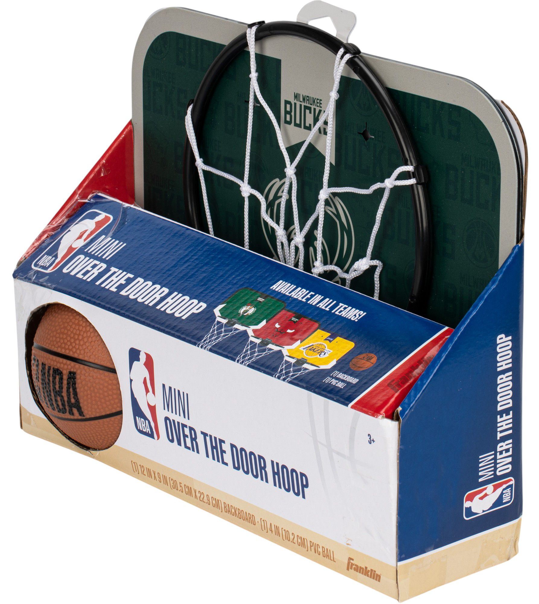 Franklin Unisex Milwaukee Bucks Over The Door Mini Basketball Hoop and Ball Set product image