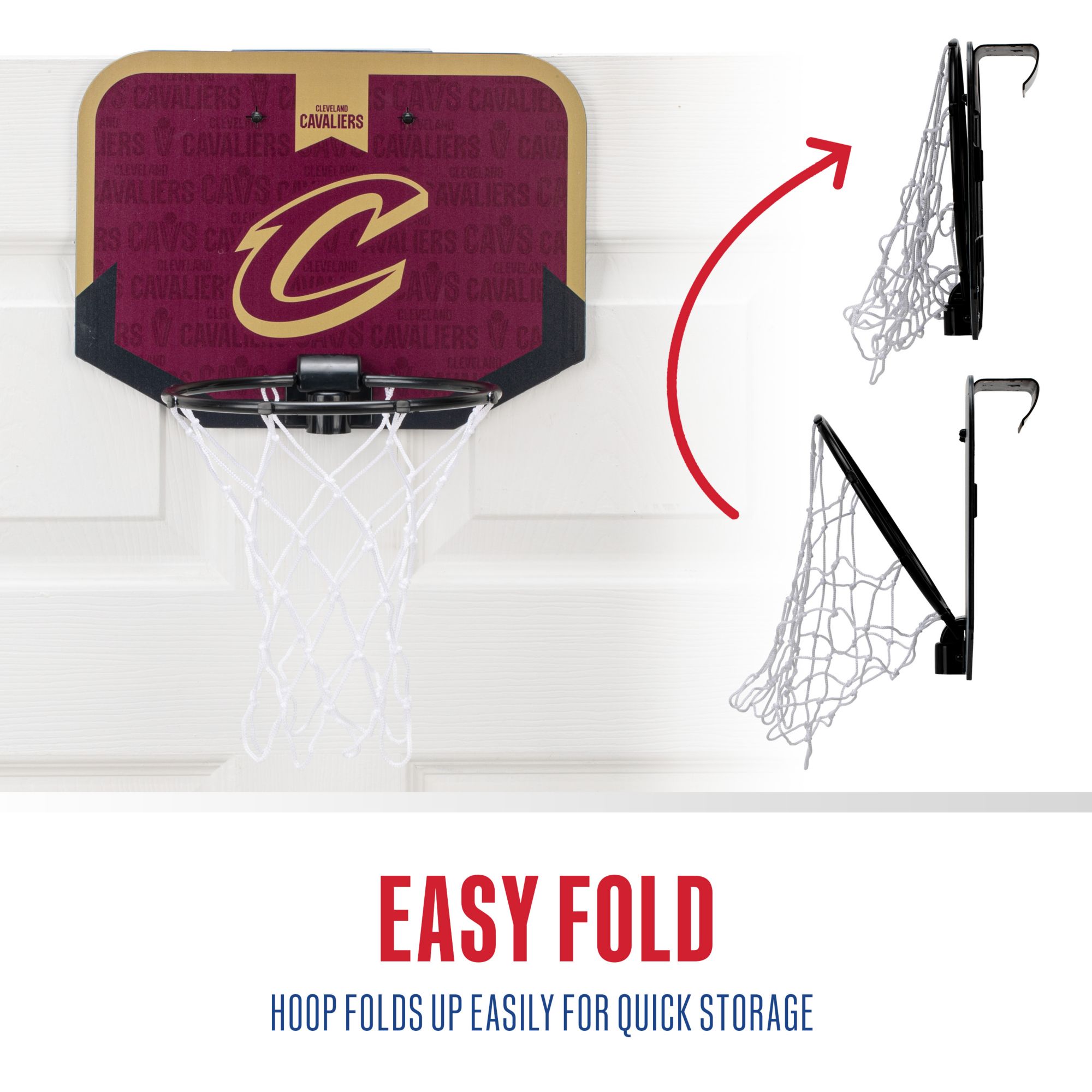 Franklin Unisex Cleveland Cavaliers Over The Door Mini Basketball Hoop and Ball Set product image