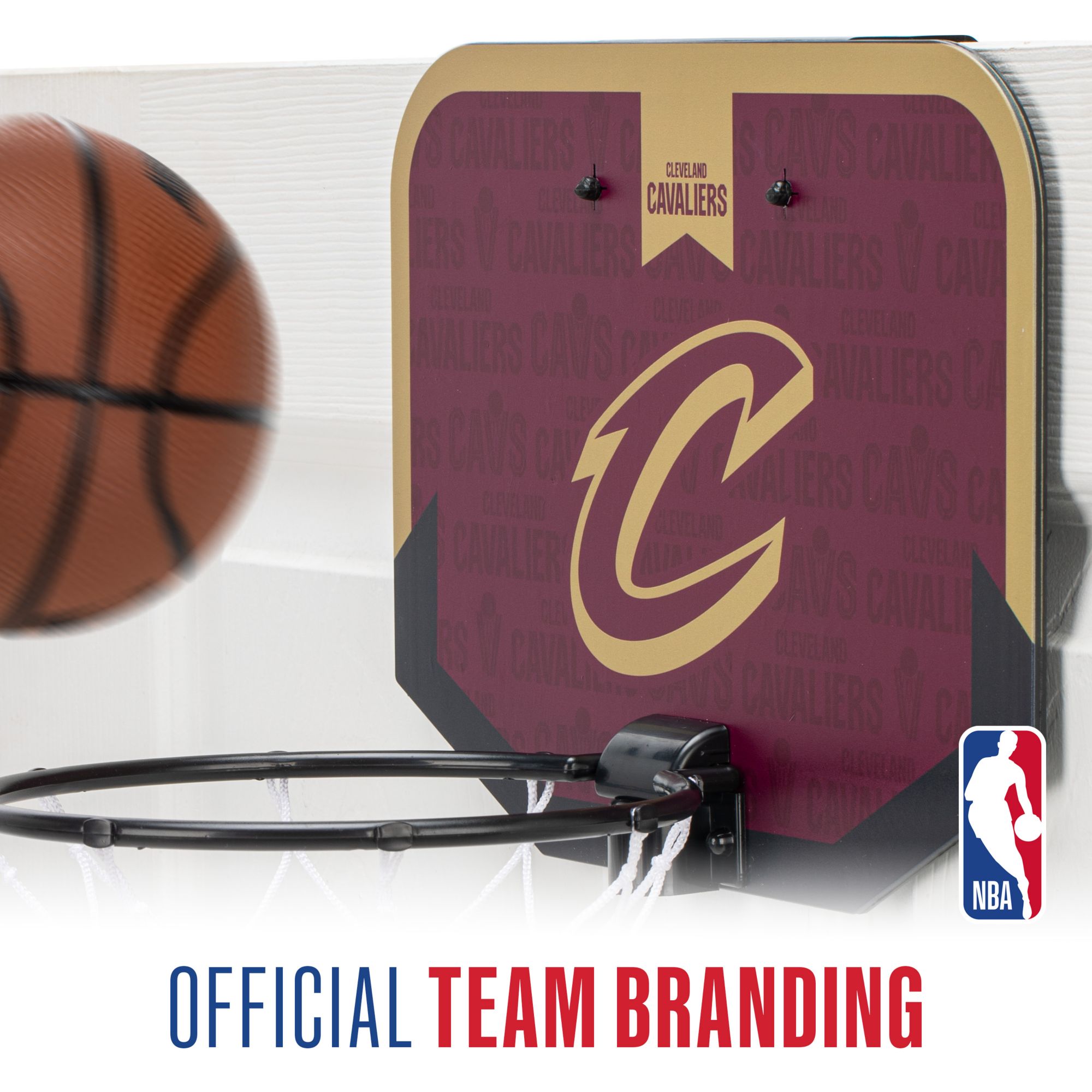 Franklin Unisex Cleveland Cavaliers Over The Door Mini Basketball Hoop and Ball Set product image