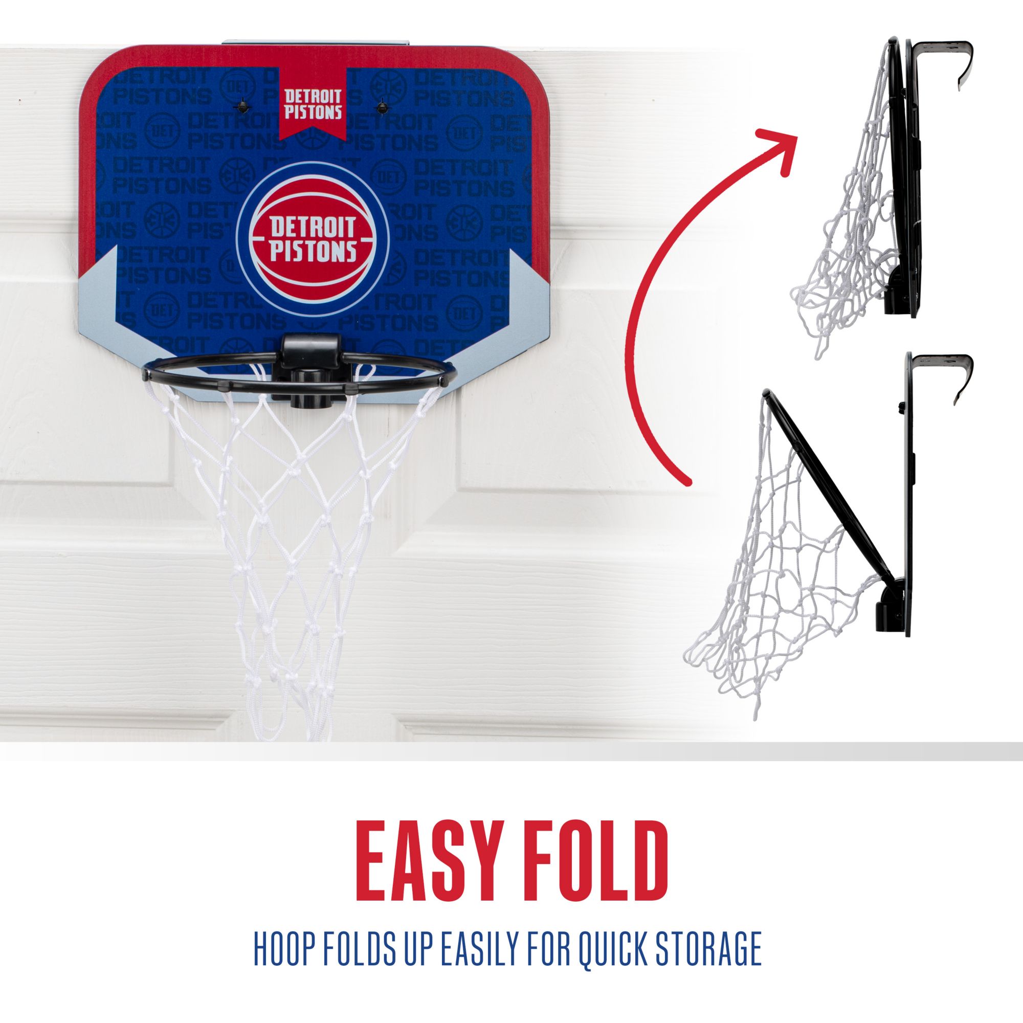 Franklin Unisex Detroit Pistons Over The Door Mini Basketball Hoop and Ball Set product image