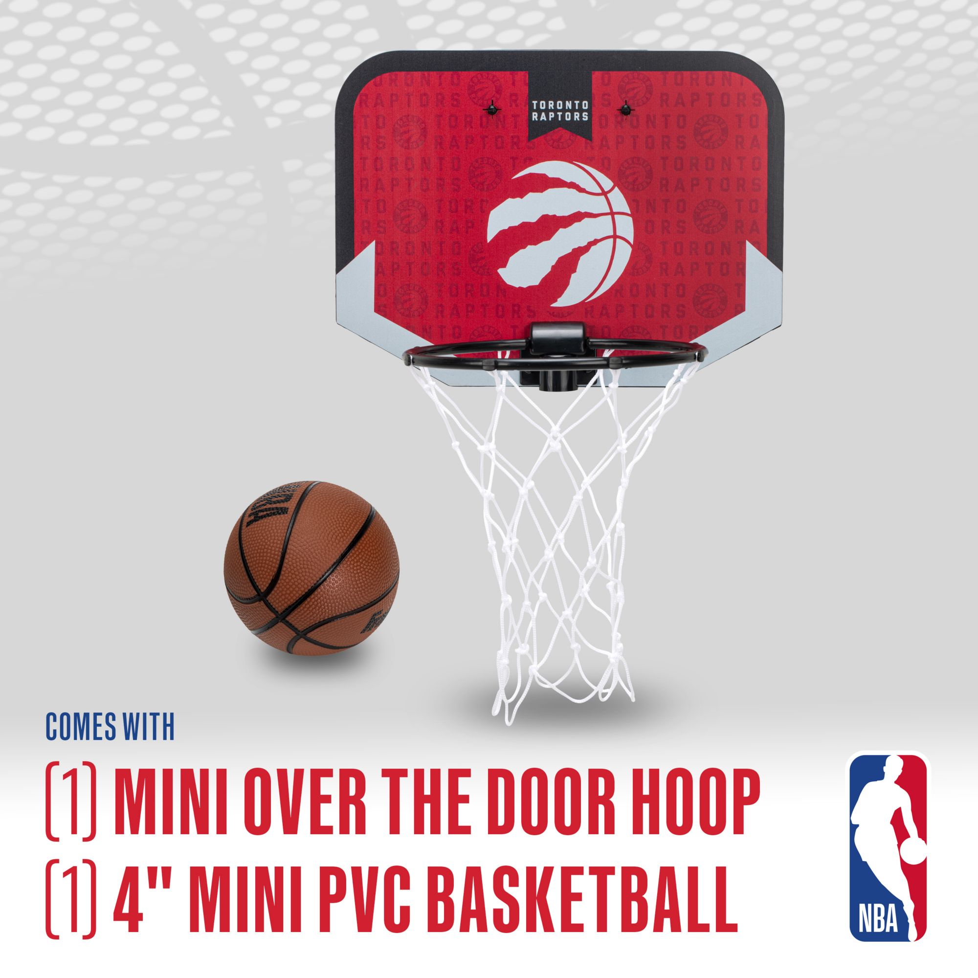 Franklin Unisex Toronto Raptors Over The Door Mini Basketball Hoop and Ball Set product image