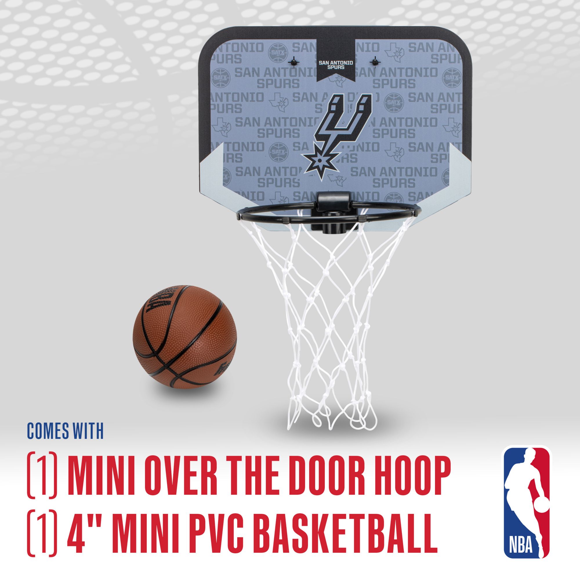 Franklin Unisex San Antonio Spurs Over The Door Mini Basketball Hoop and Ball Set product image