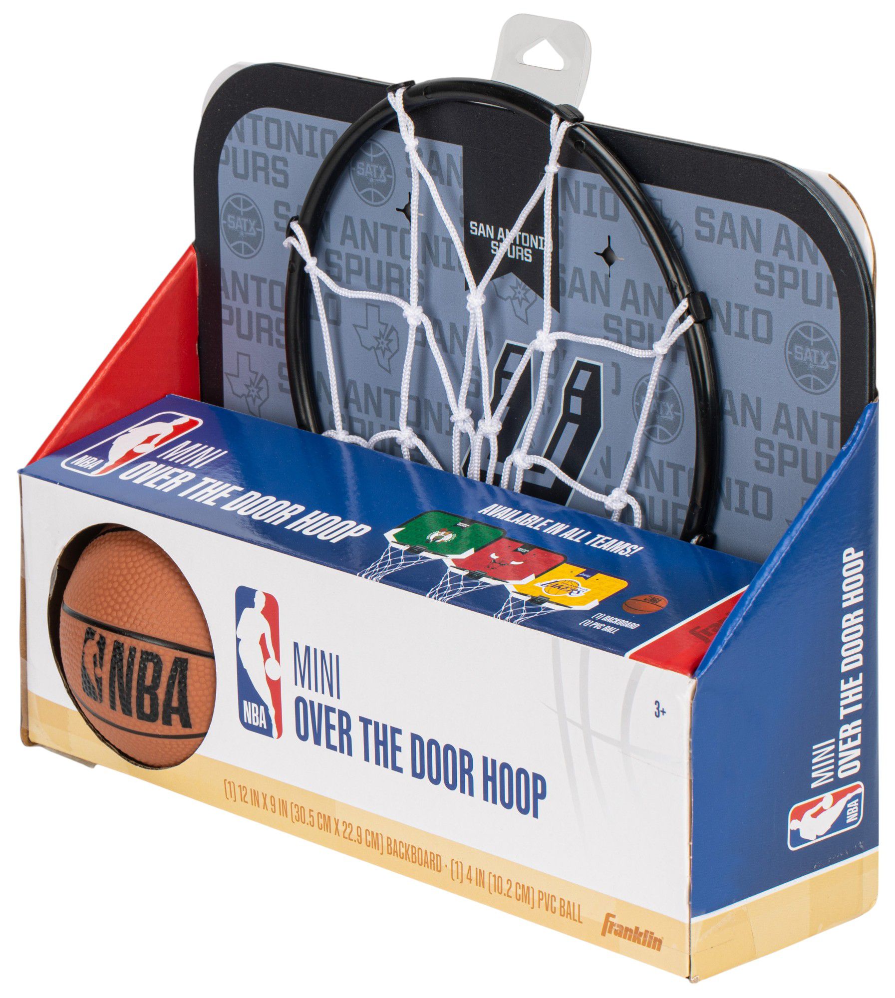 Franklin Unisex San Antonio Spurs Over The Door Mini Basketball Hoop and Ball Set product image