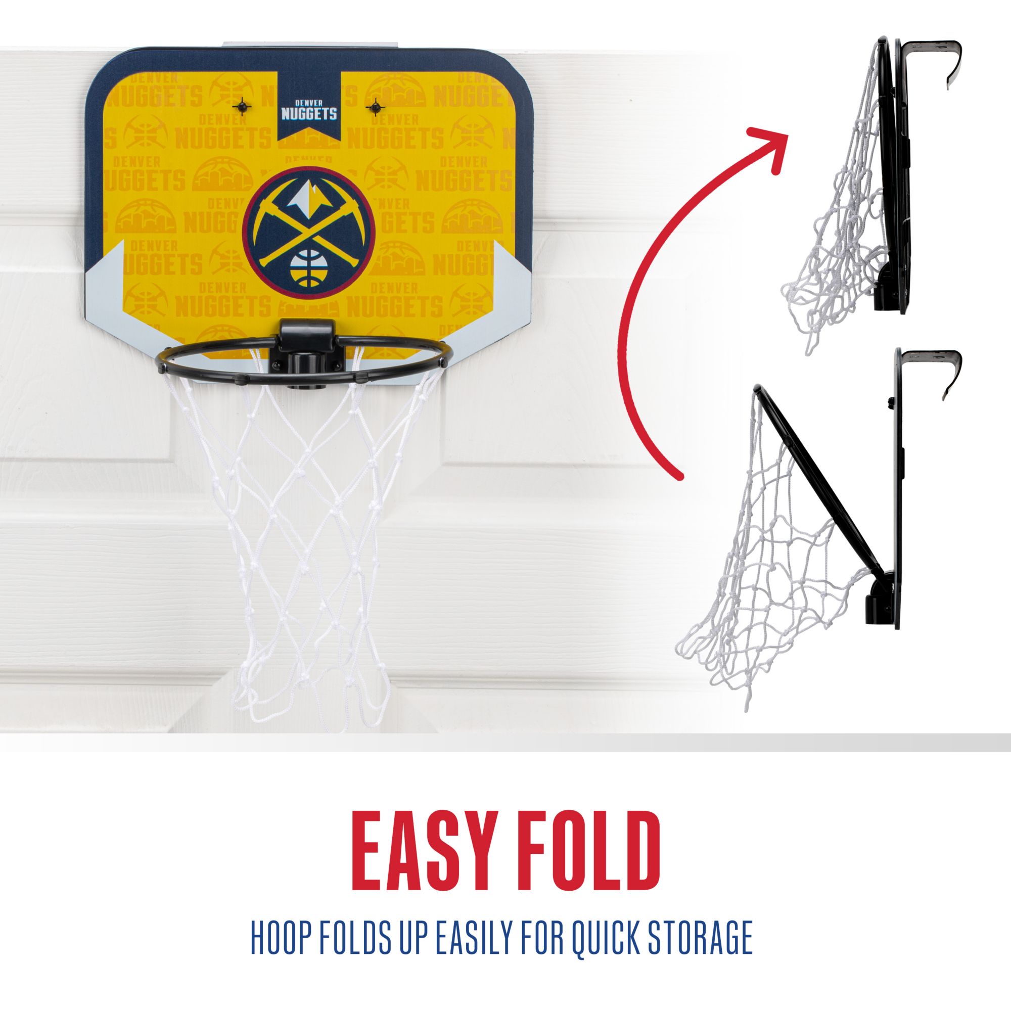 Franklin Unisex Denver Nuggets Over The Door Mini Basketball Hoop and Ball Set product image