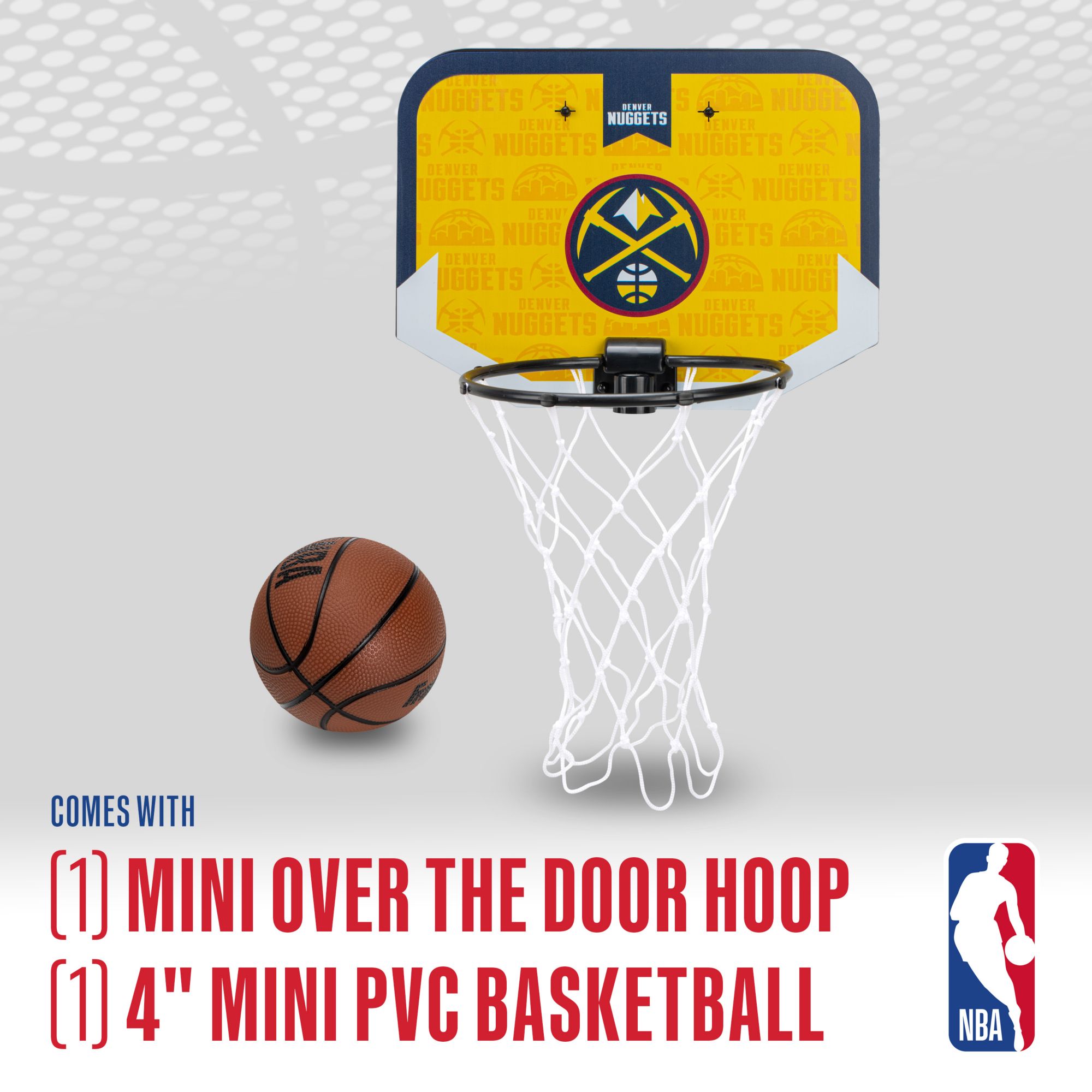 Franklin Unisex Denver Nuggets Over The Door Mini Basketball Hoop and Ball Set product image
