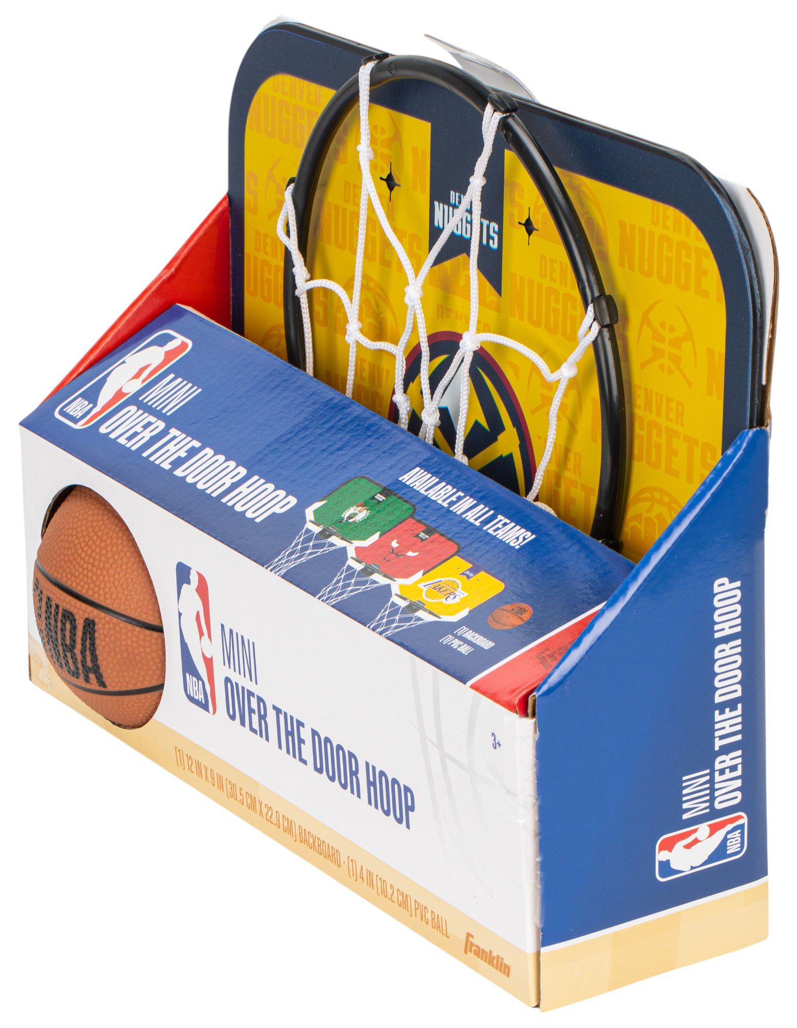 Franklin Unisex Denver Nuggets Over The Door Mini Basketball Hoop and Ball Set product image