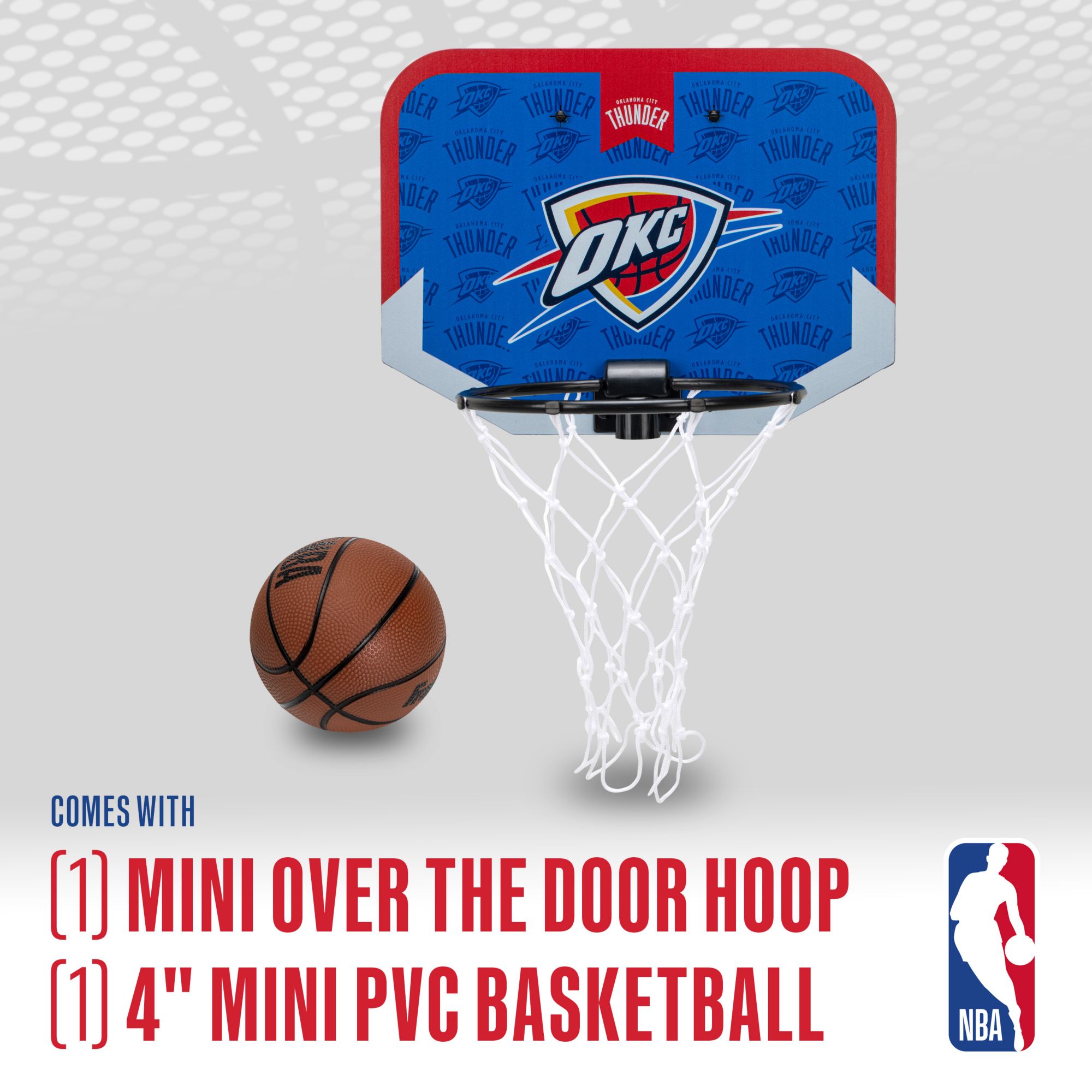 Franklin Unisex Oklahoma City Thunder Over The Door Mini Basketball Hoop and Ball Set product image